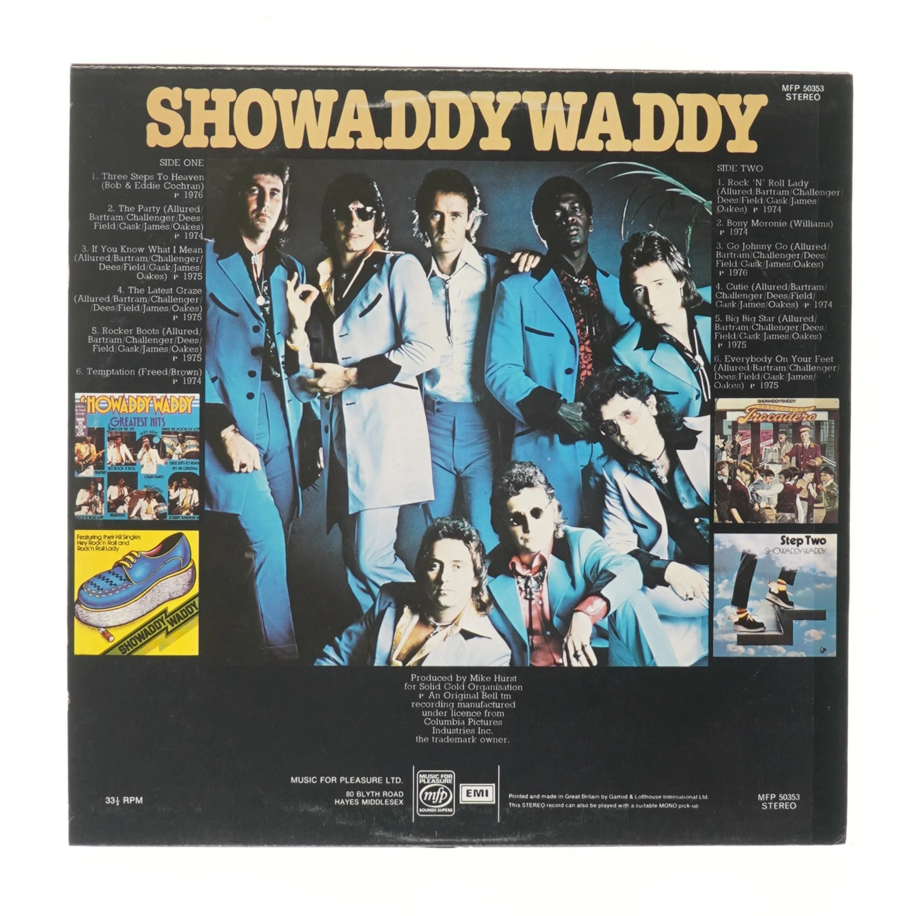 Showaddywaddy vinyl album fra Music For Pleasure