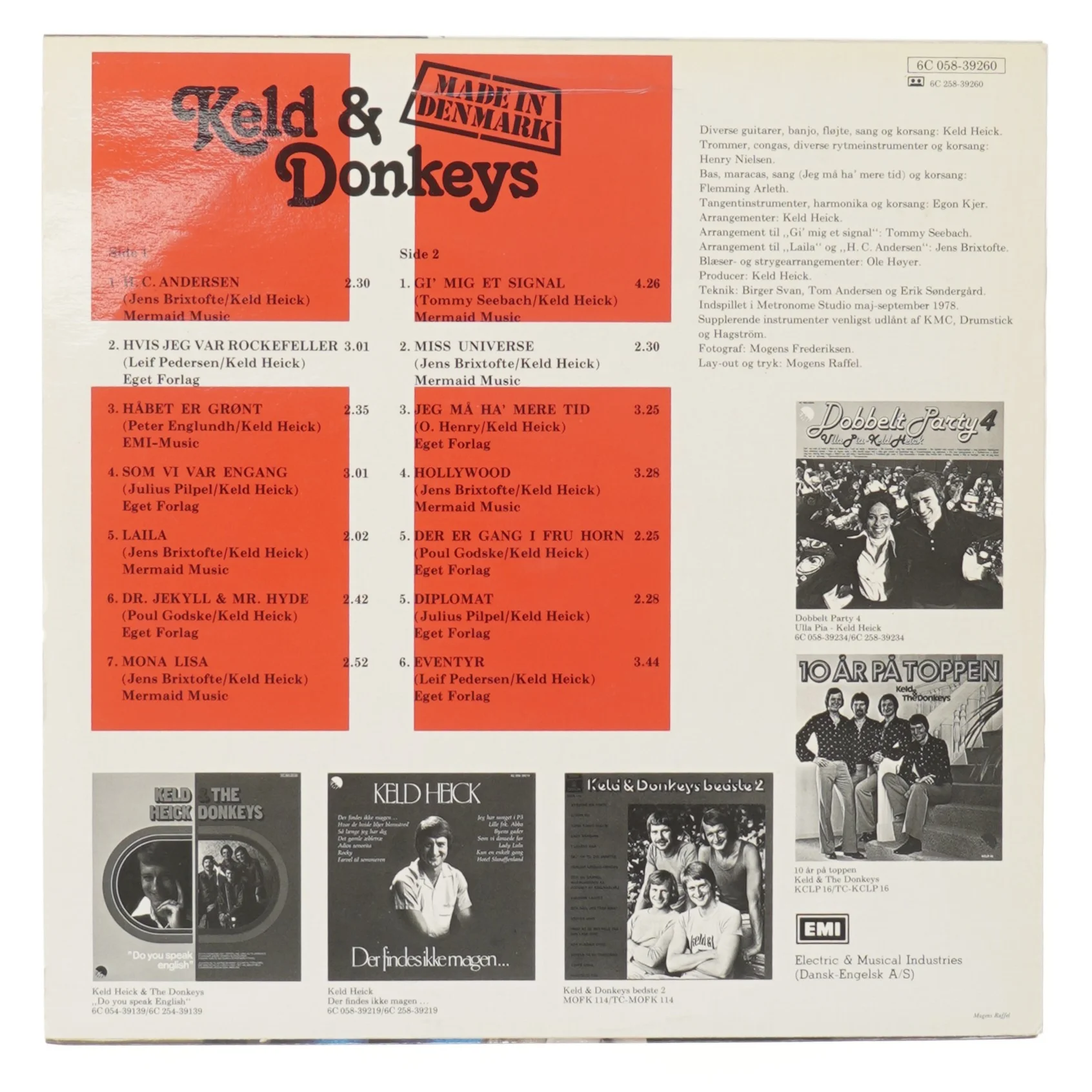 Keld & Donkeys LP album fra EMI