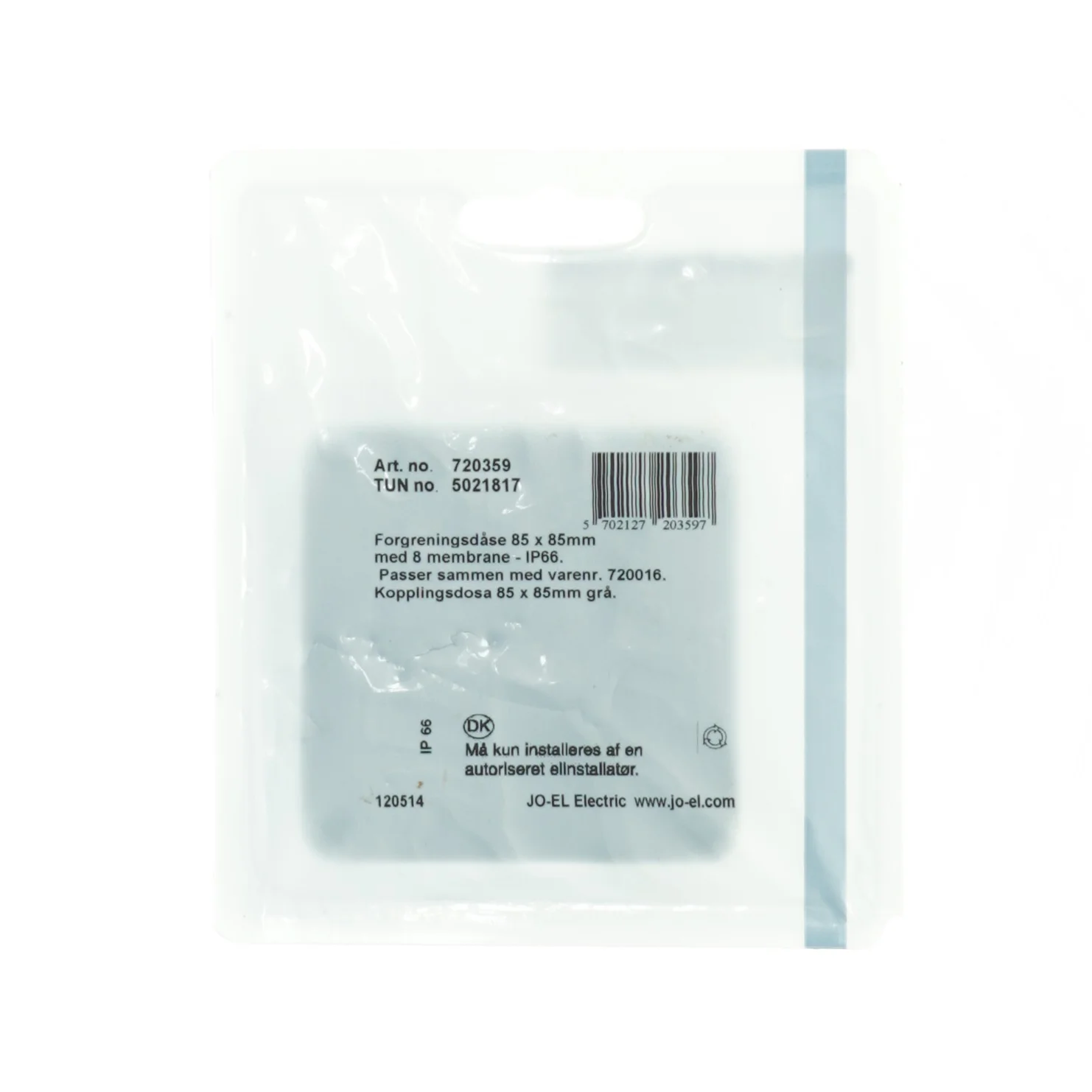 Forbindelsesboks (str. 8 og en halv x 8 og en halv cm)