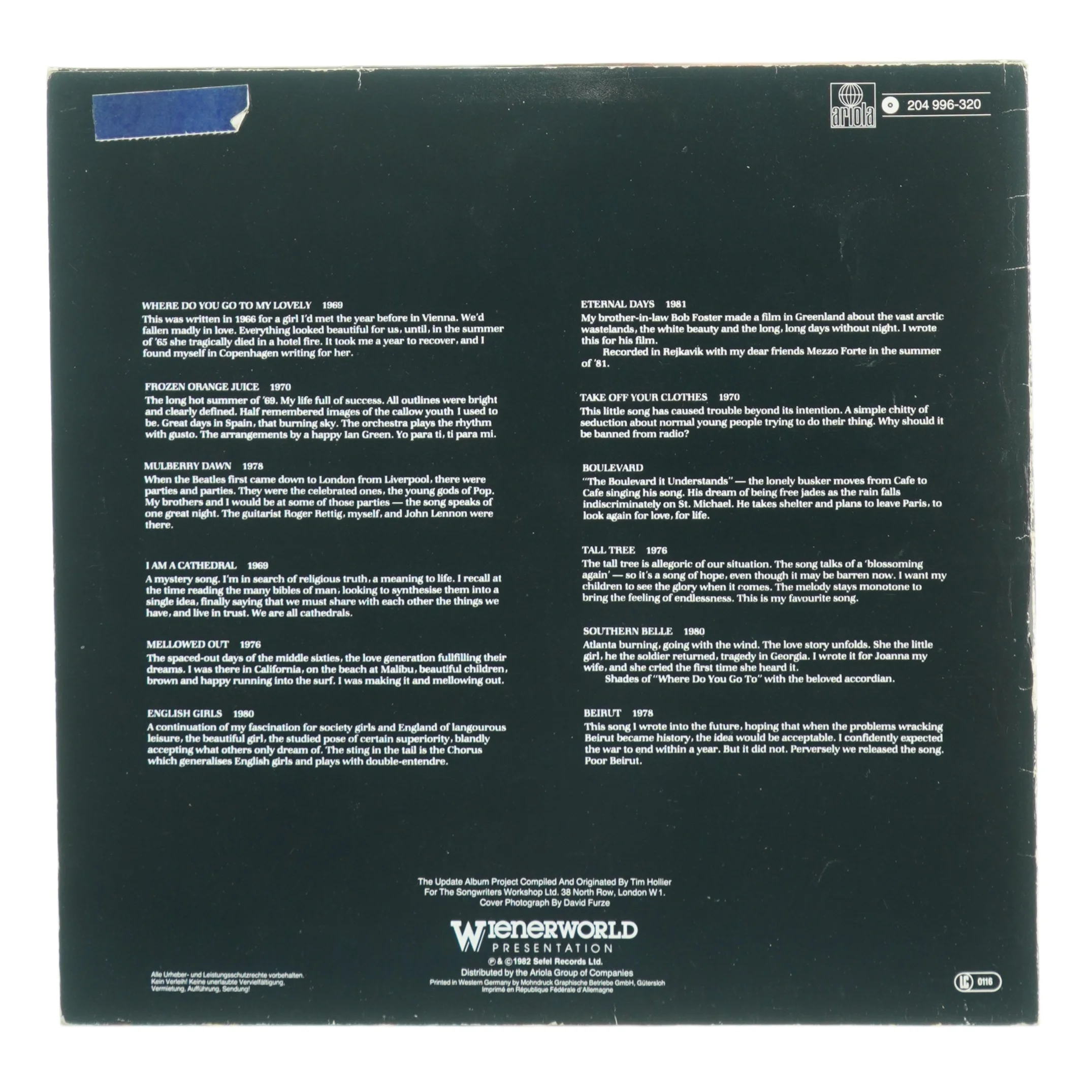 Peter Sarstedt - Update Vinylplade (str. 30 x 31 cm)