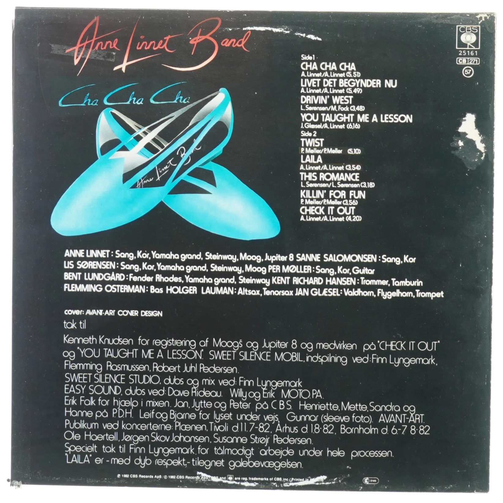 Anne Linnet band, cha cha cha fra Cbs (str. 30 cm)