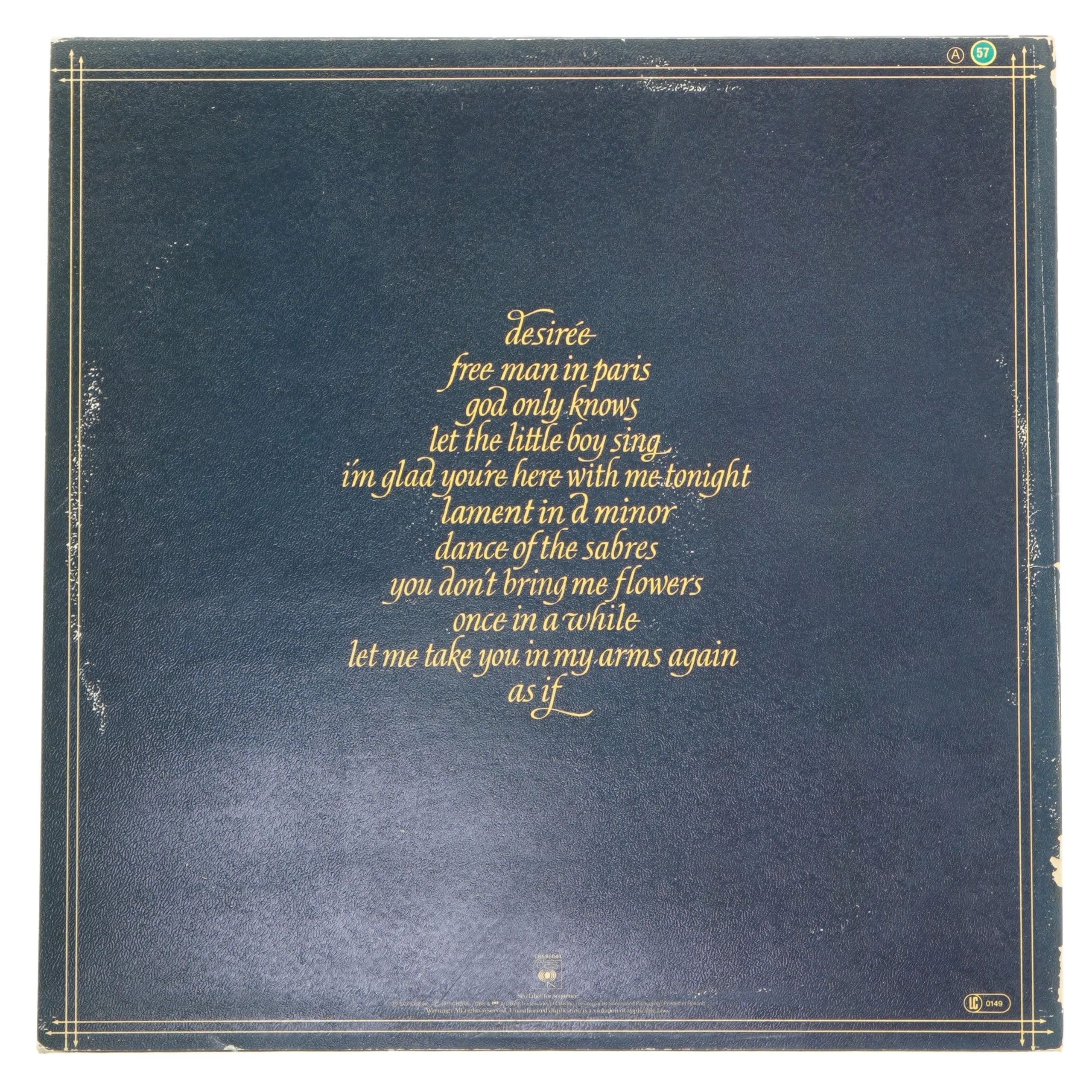 Neil Diamond LP: I'm Glad You're Here With Me Tonight fra Neil Diamond