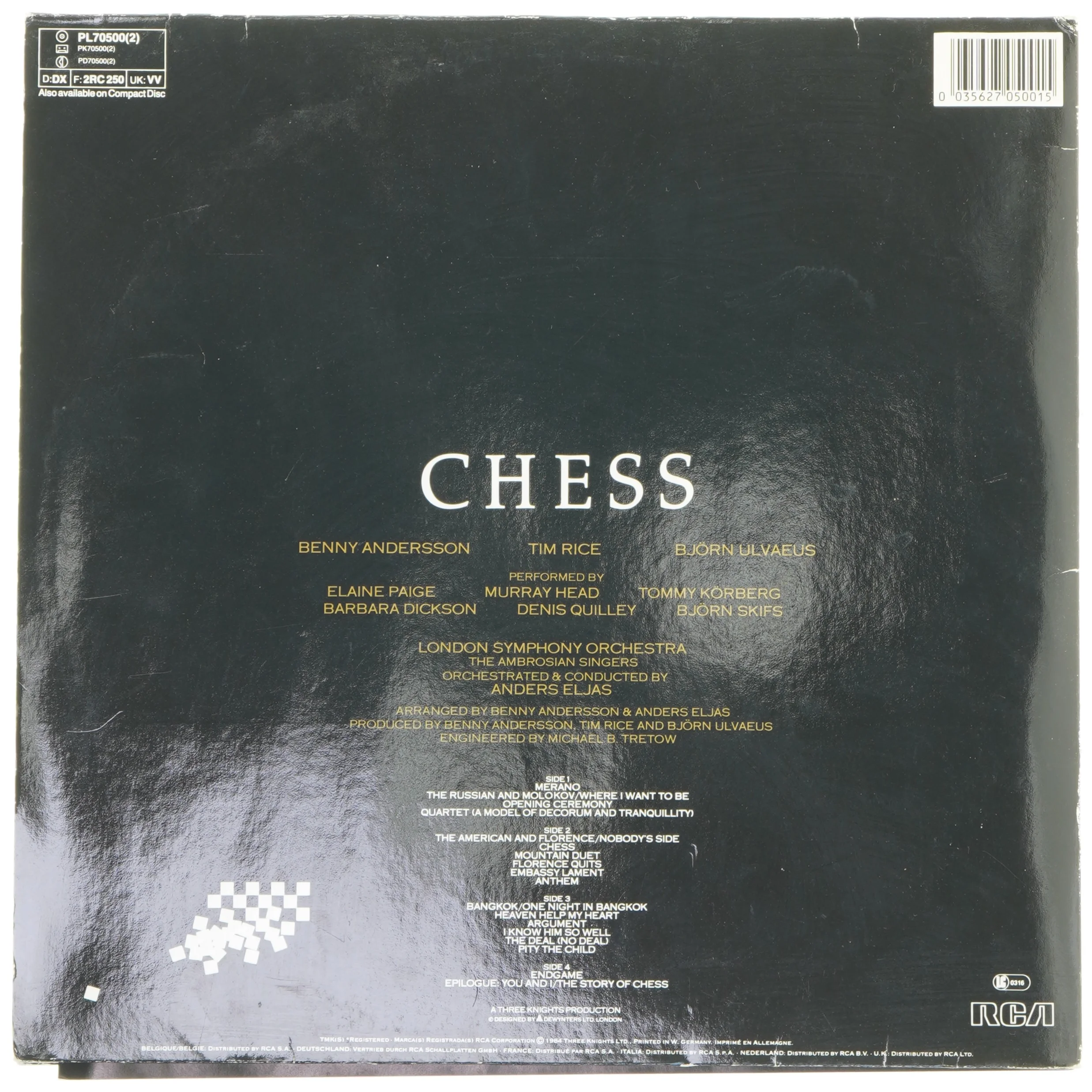 Chess soundtrack LP vinyl fra RCA