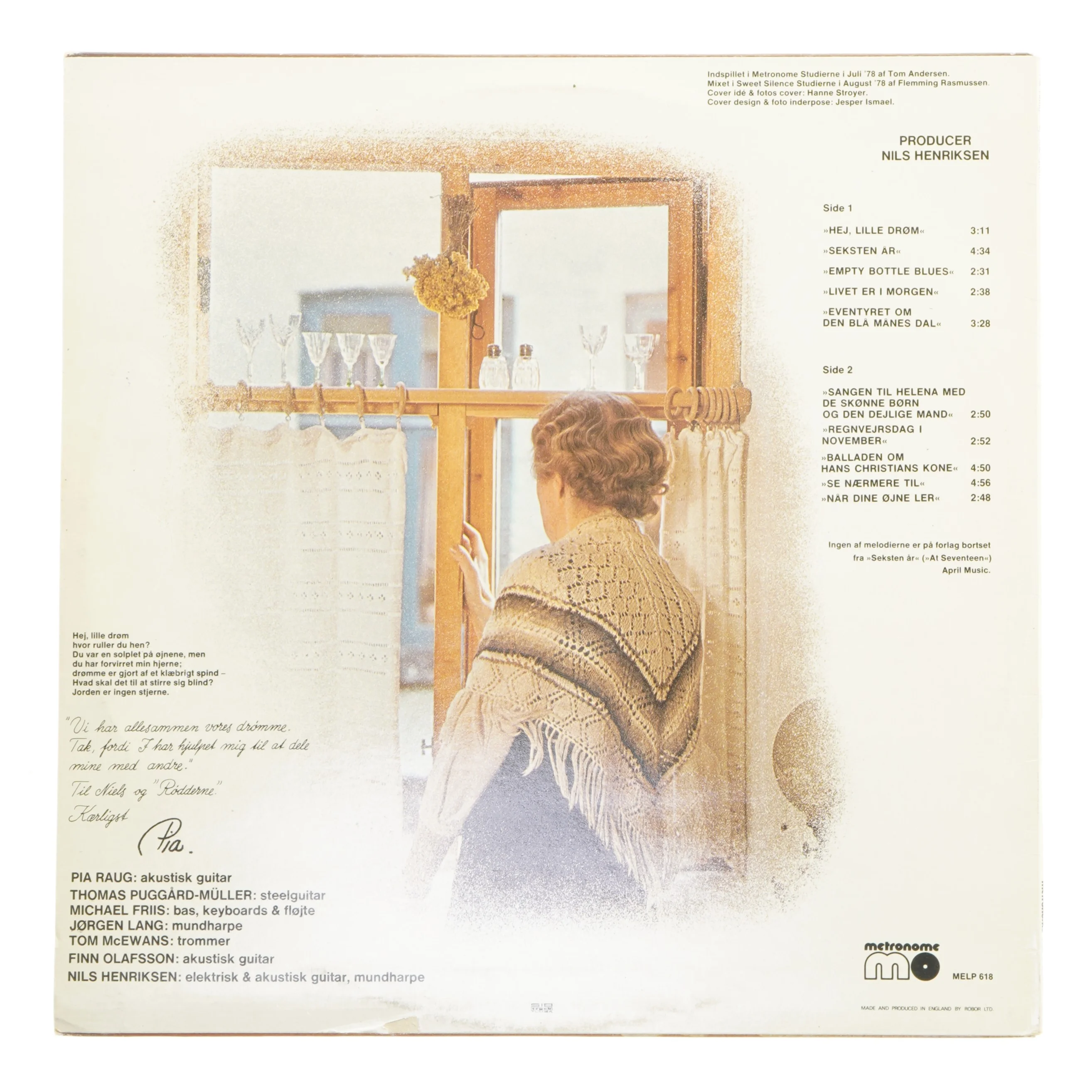 Pia Raug: Hej Lille Drøm LP fra Metronome