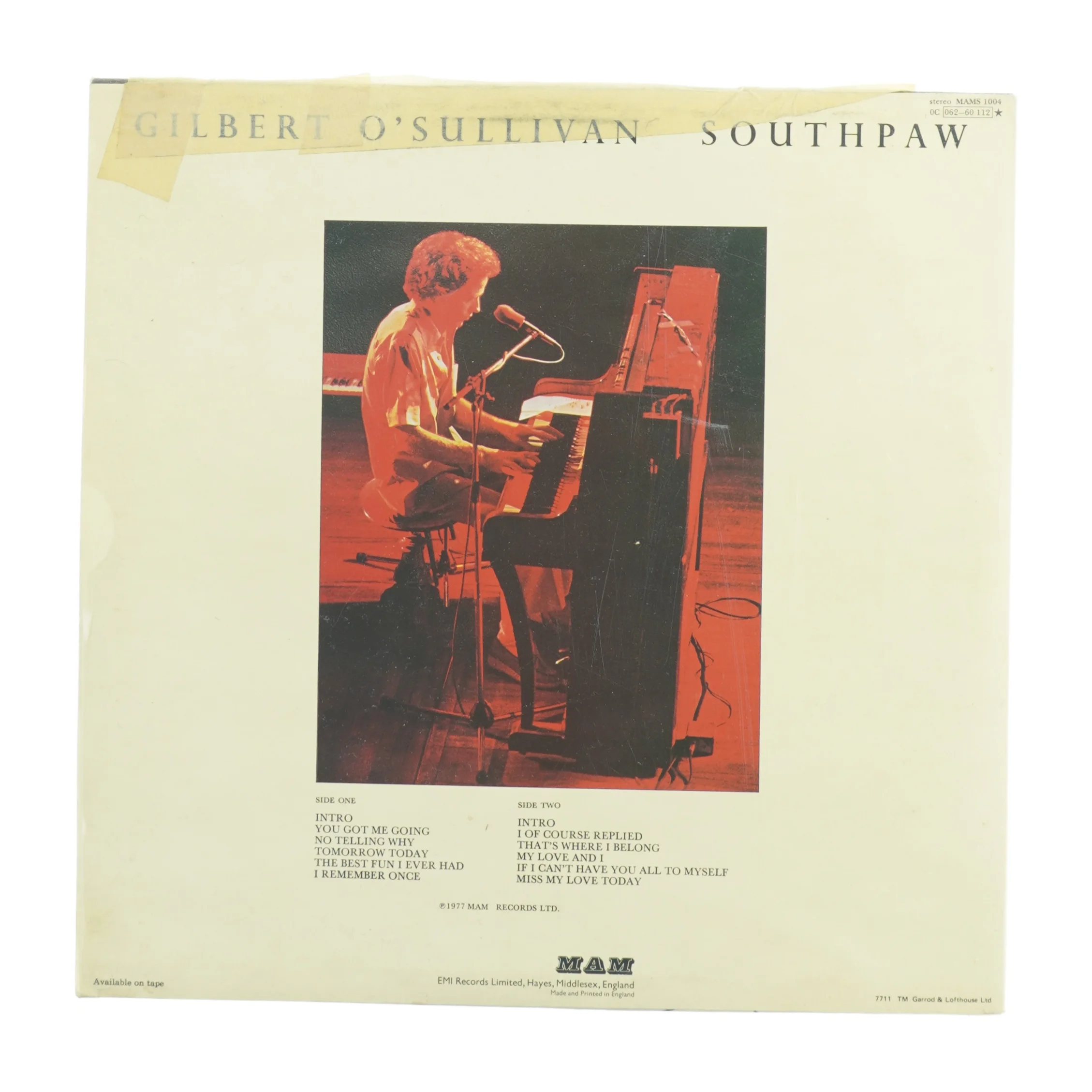 Gilbert O'Sullivan South Paw fra MAM (str. 31 x 31 cm)
