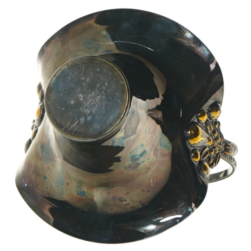 Dekorativ vase med håndtag (str. Ø 12x19 cm)