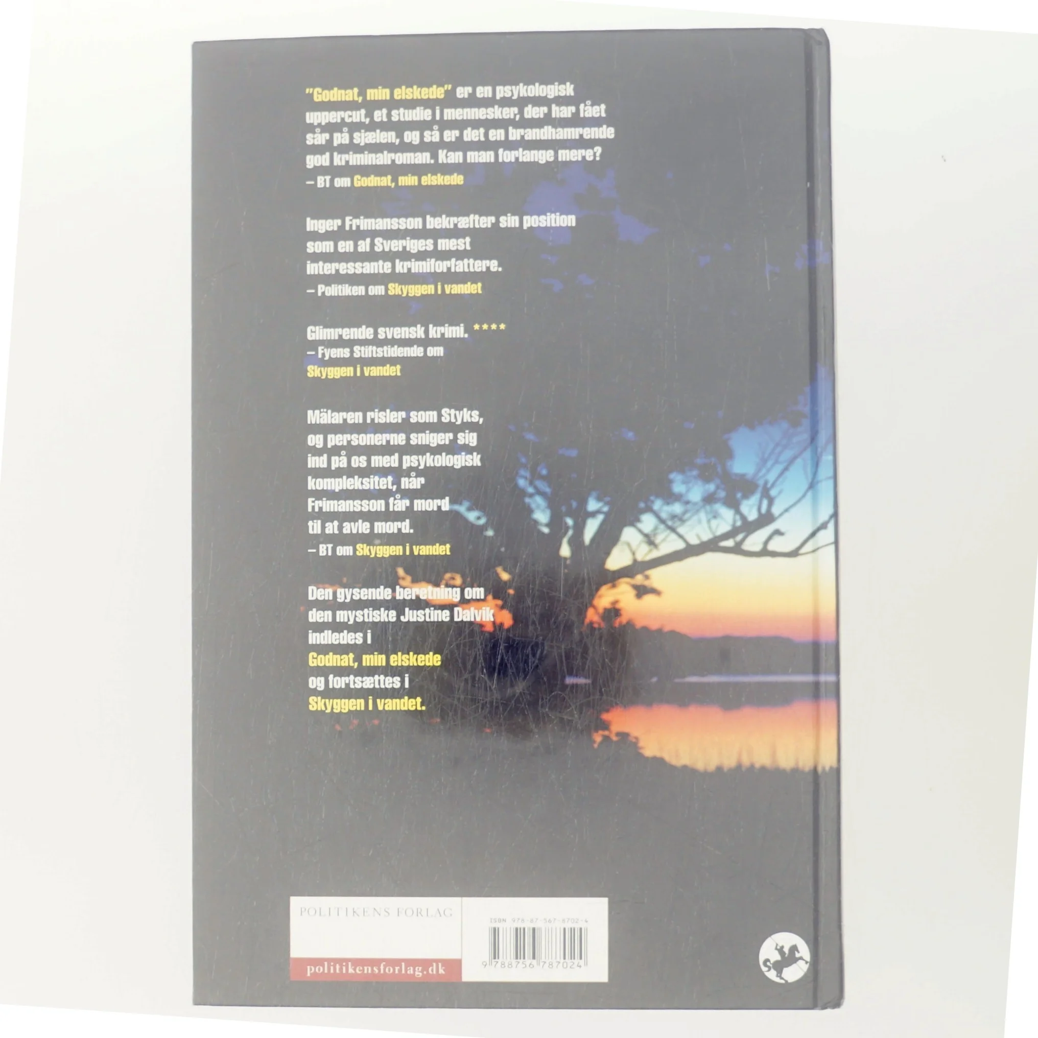 Godnat, min elskede / Skyggen i vandet af Inger Frimansson (Bog)