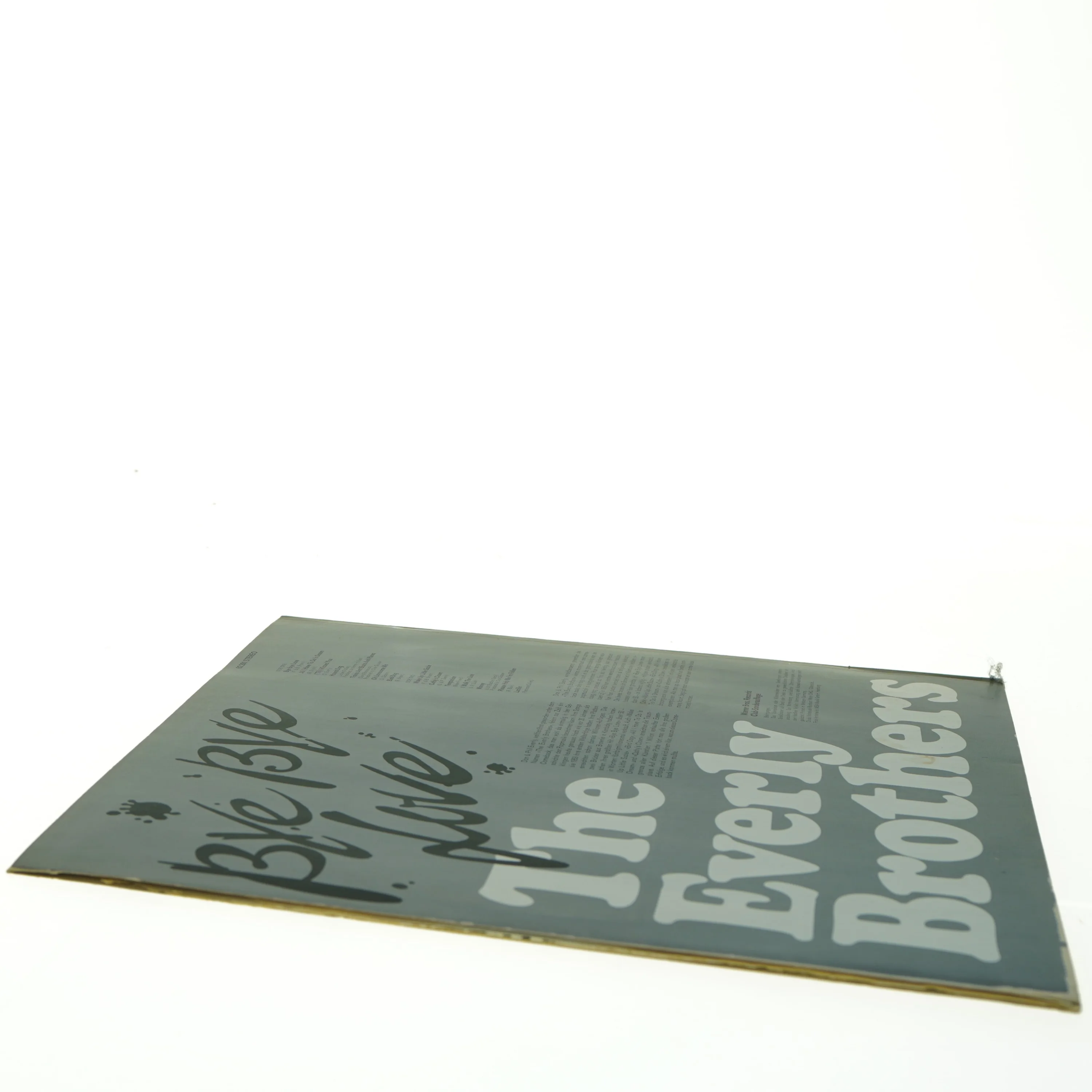 The Everly Brothers - Bye Bye Love vinylplade fra Warner Bros. (str. 31 x 31 cm)