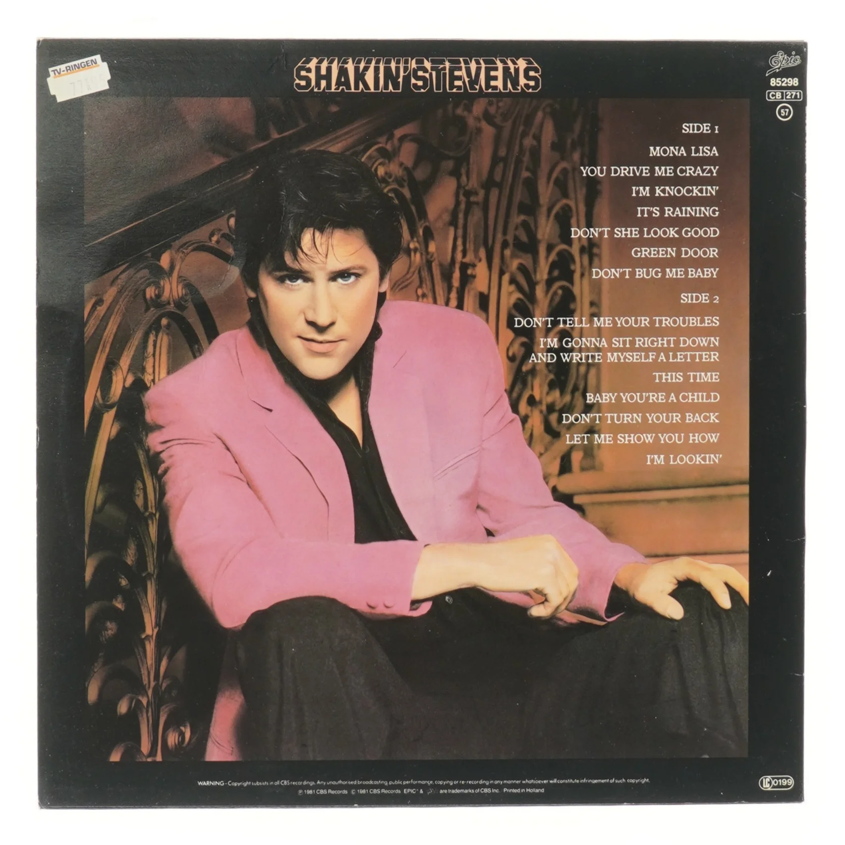 Shakin' Stevens album - 'Shaky' fra Epic Records