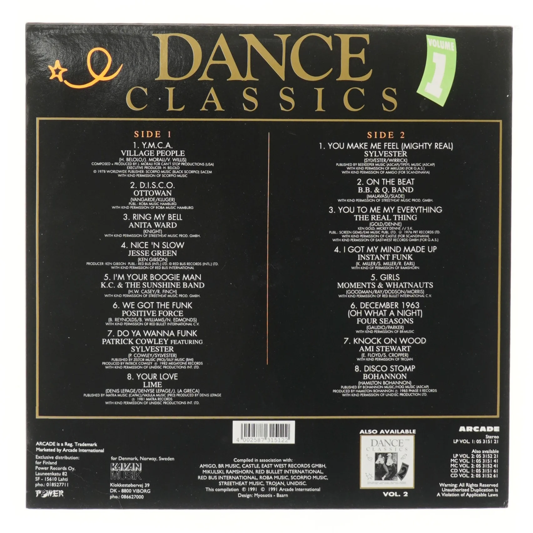 Dance Classics Volume 1 LP