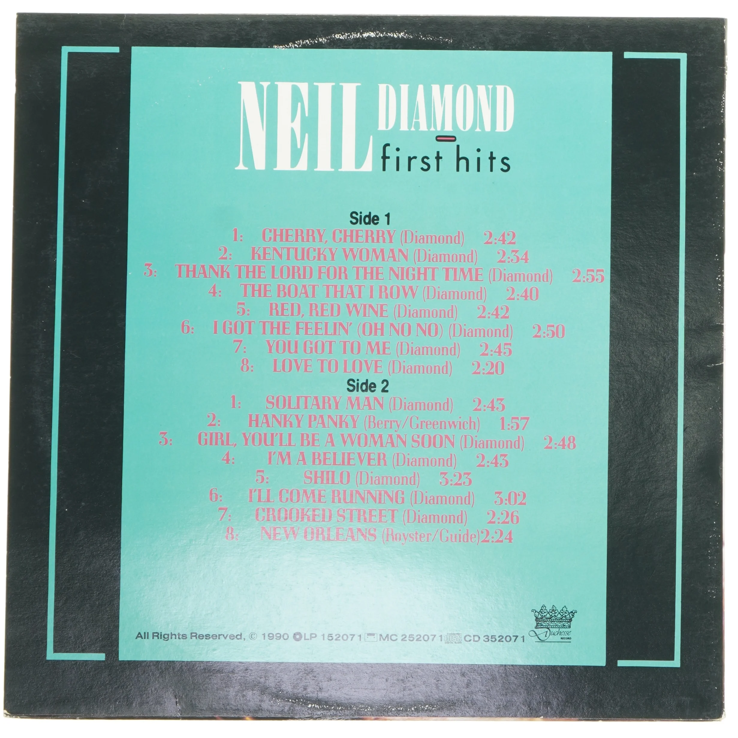 Neil Diamond 'First Hits' LP fra Diamond Records