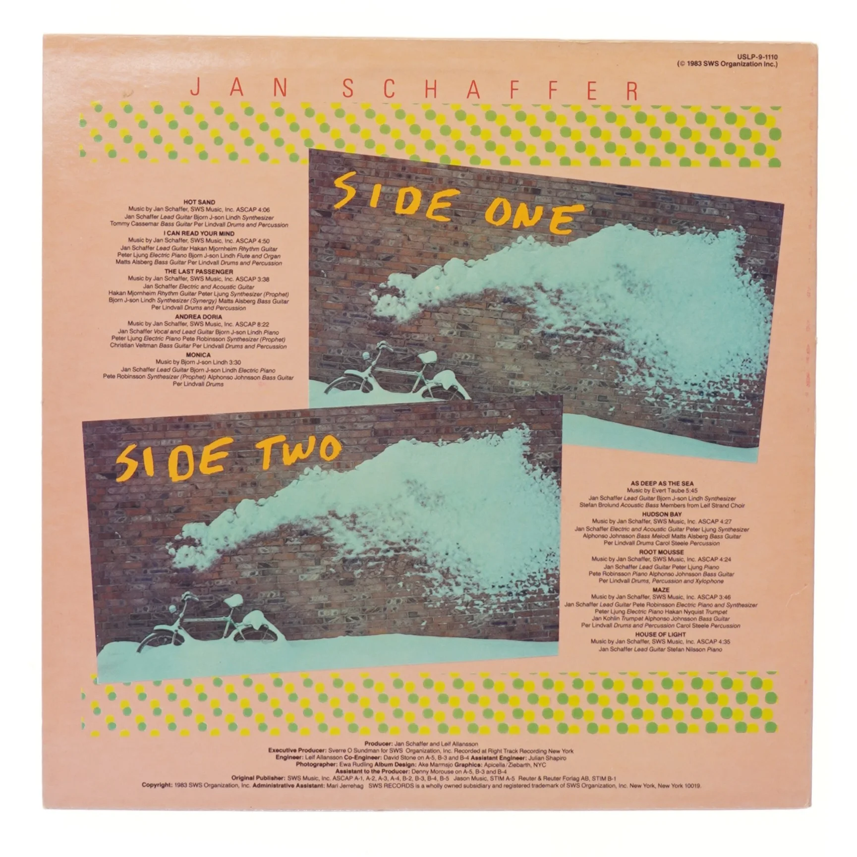 Jan Schaffer - Blue Bridges and Red Waves LP