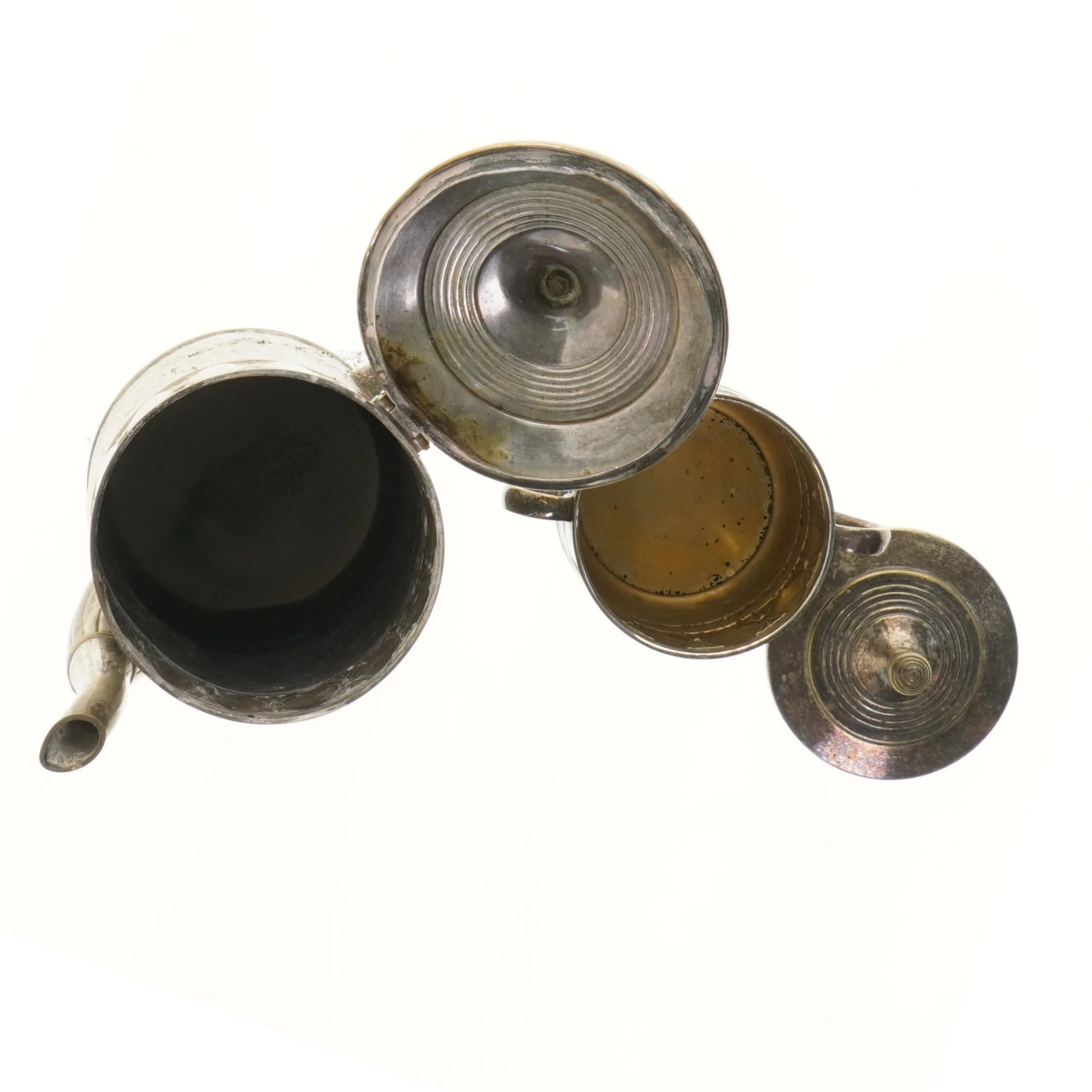 Sølv Vintage Tekande og Sukkerholder (str. 17,5 & 8,5 cm)