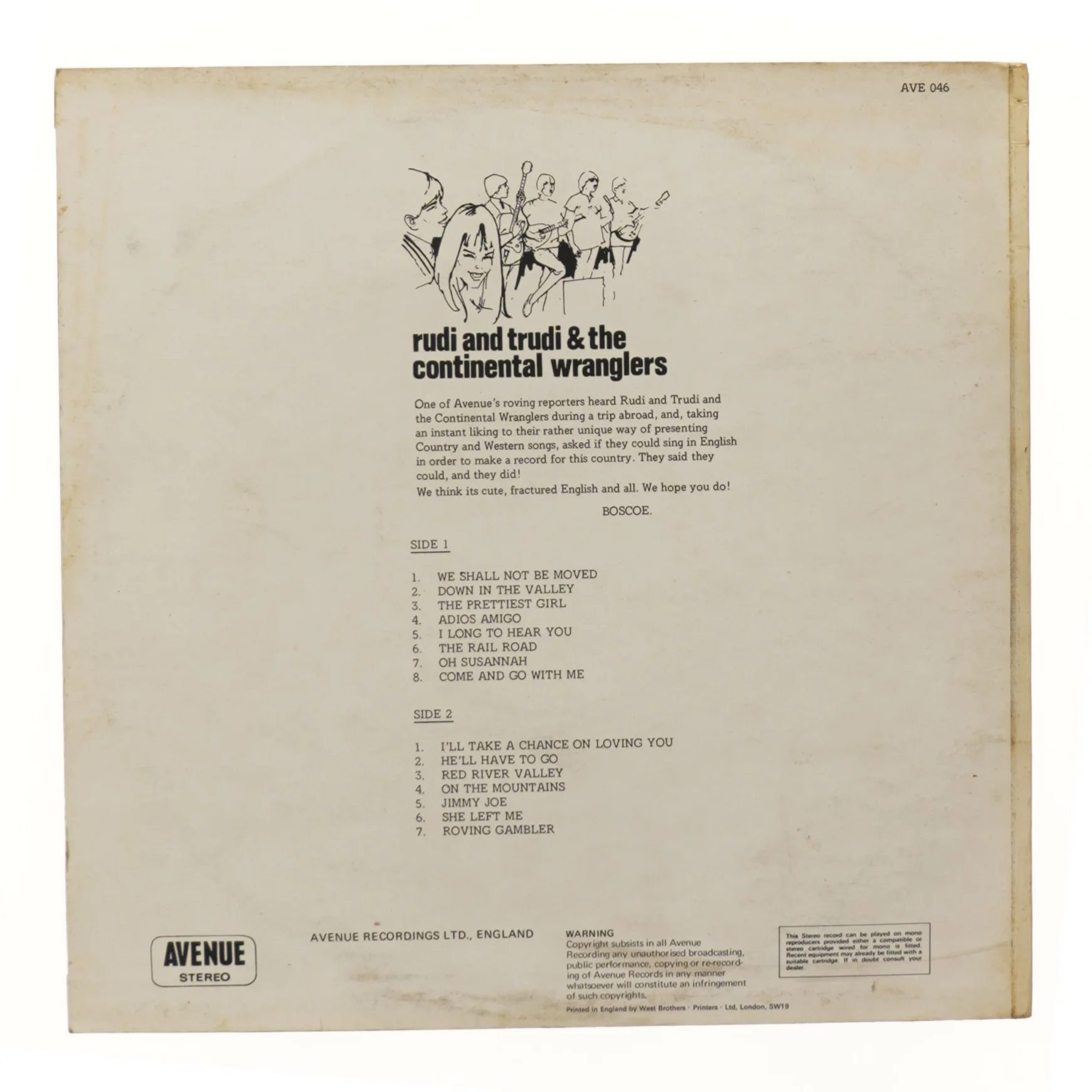 Rudi and Trudi and the Continental Wranglers vinyl