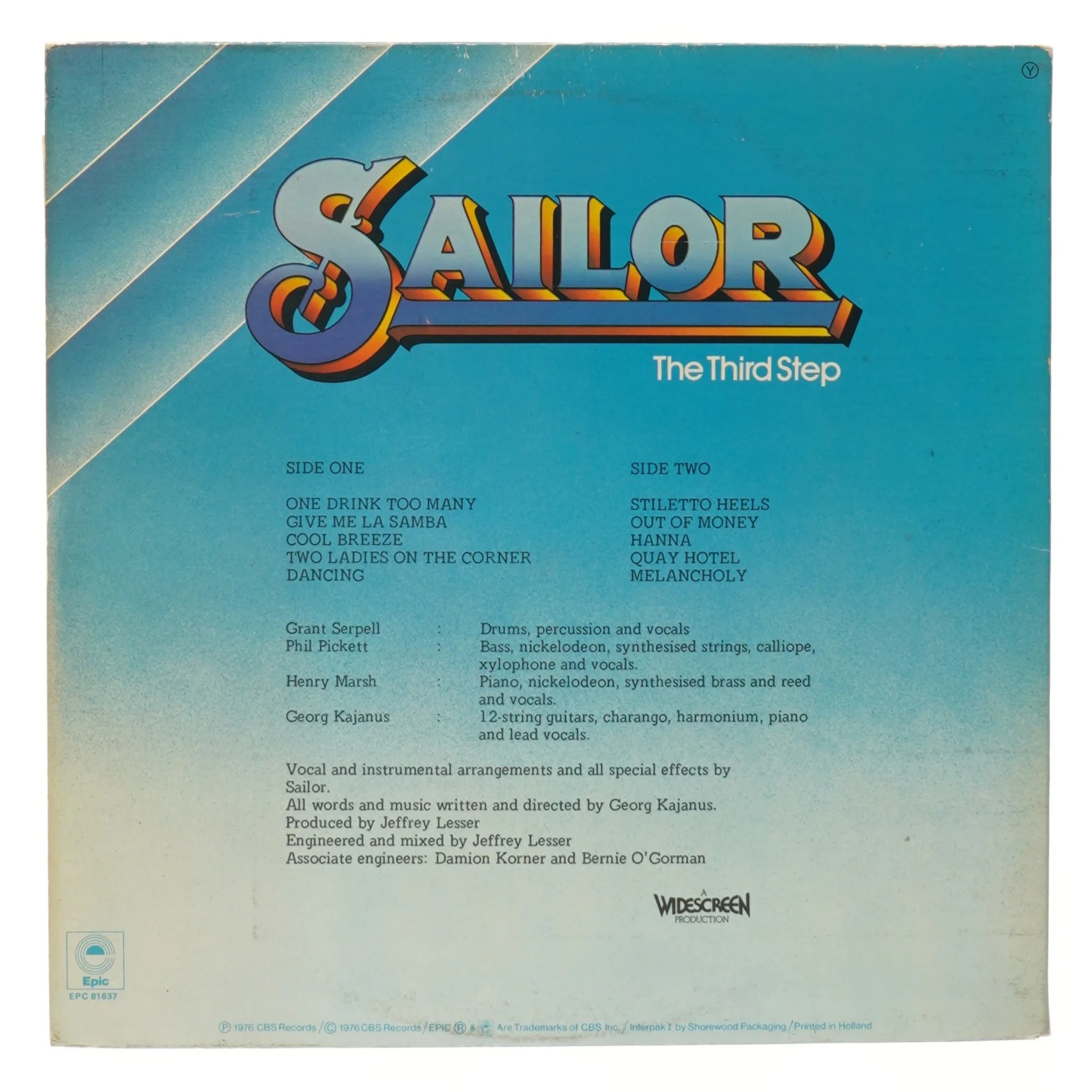 Sailor - The Third Step LP fra Epic Records