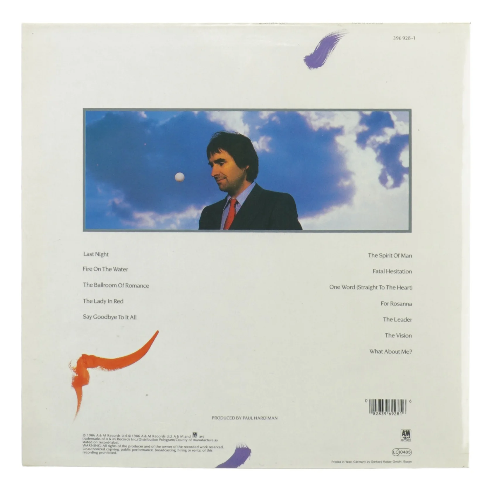 Chris de Burgh, into the light fra A Og M (str. 30 cm)