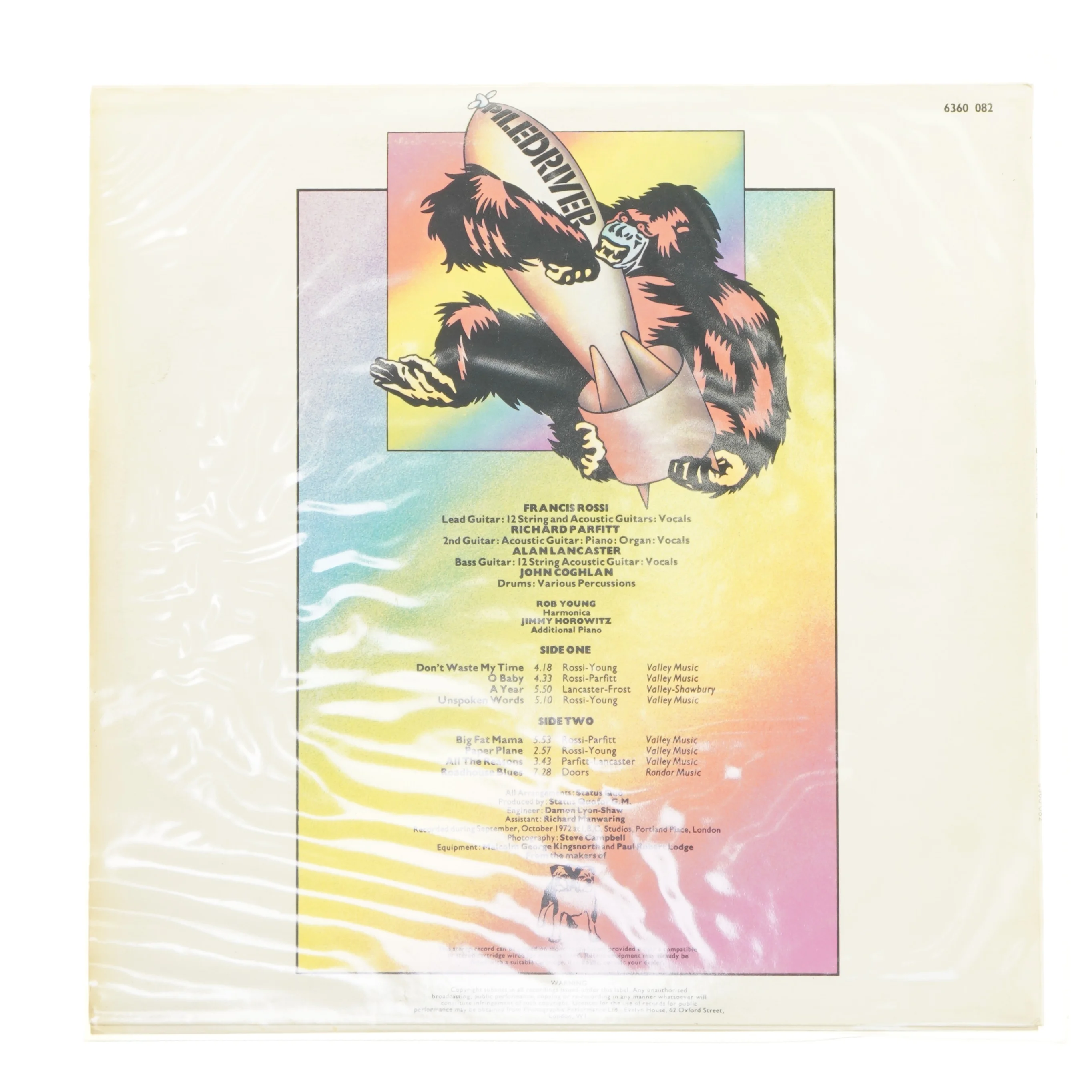 Status Quo 'Piledriver' vinyl LP