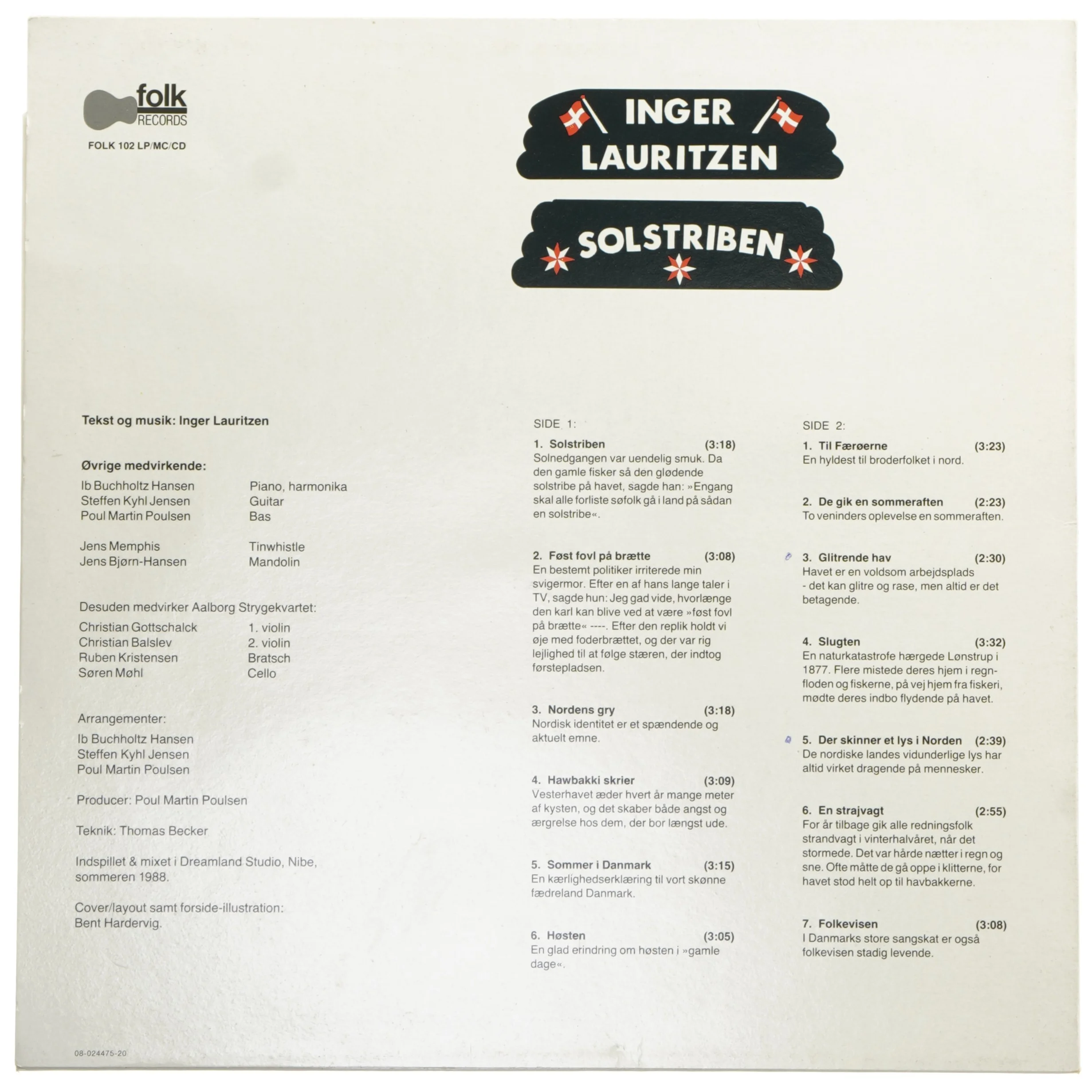Inger Lauritzen - Solstriben LP