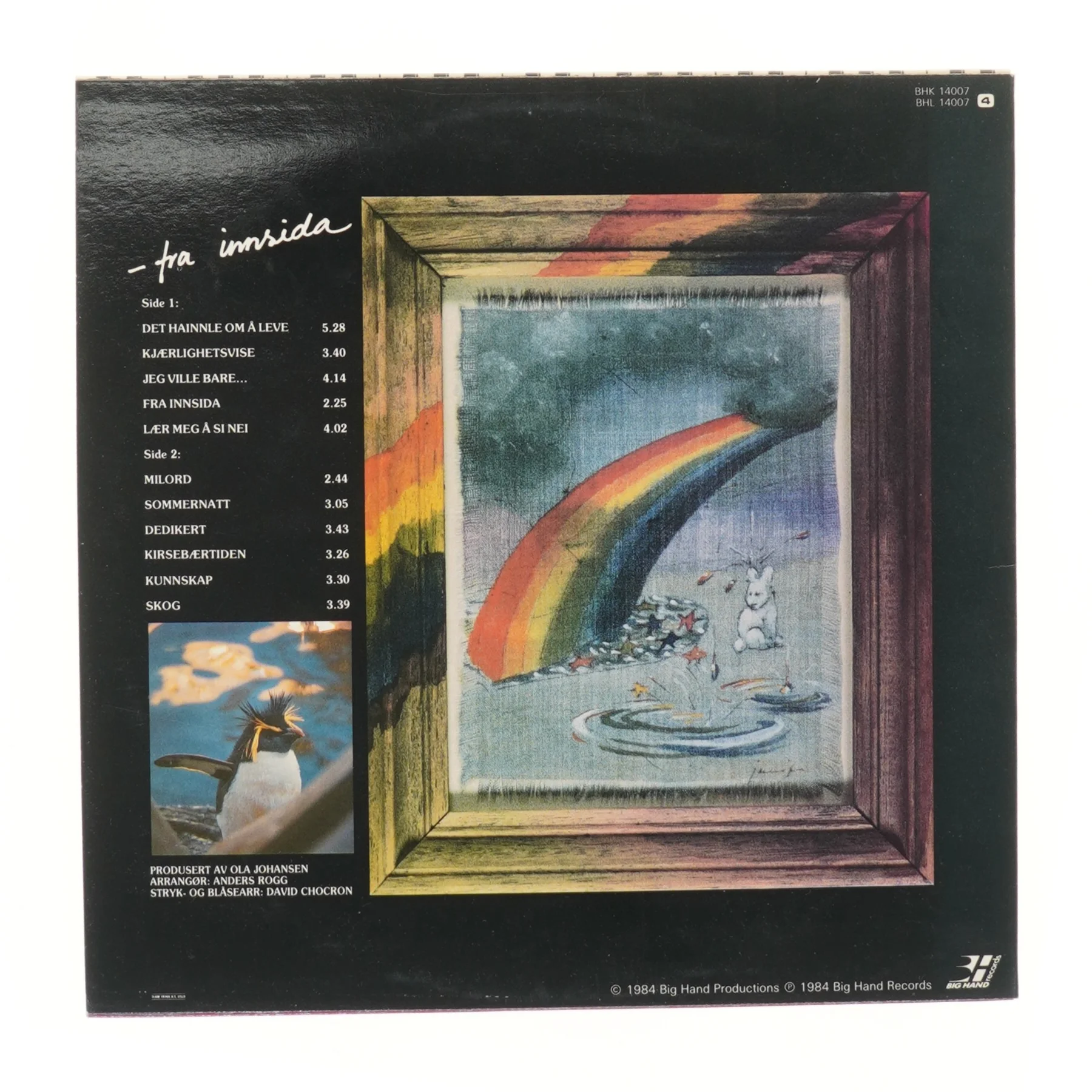 LP - Fra Innersida af Kine Hellebust og Anders Rogg fra Big Hand Records