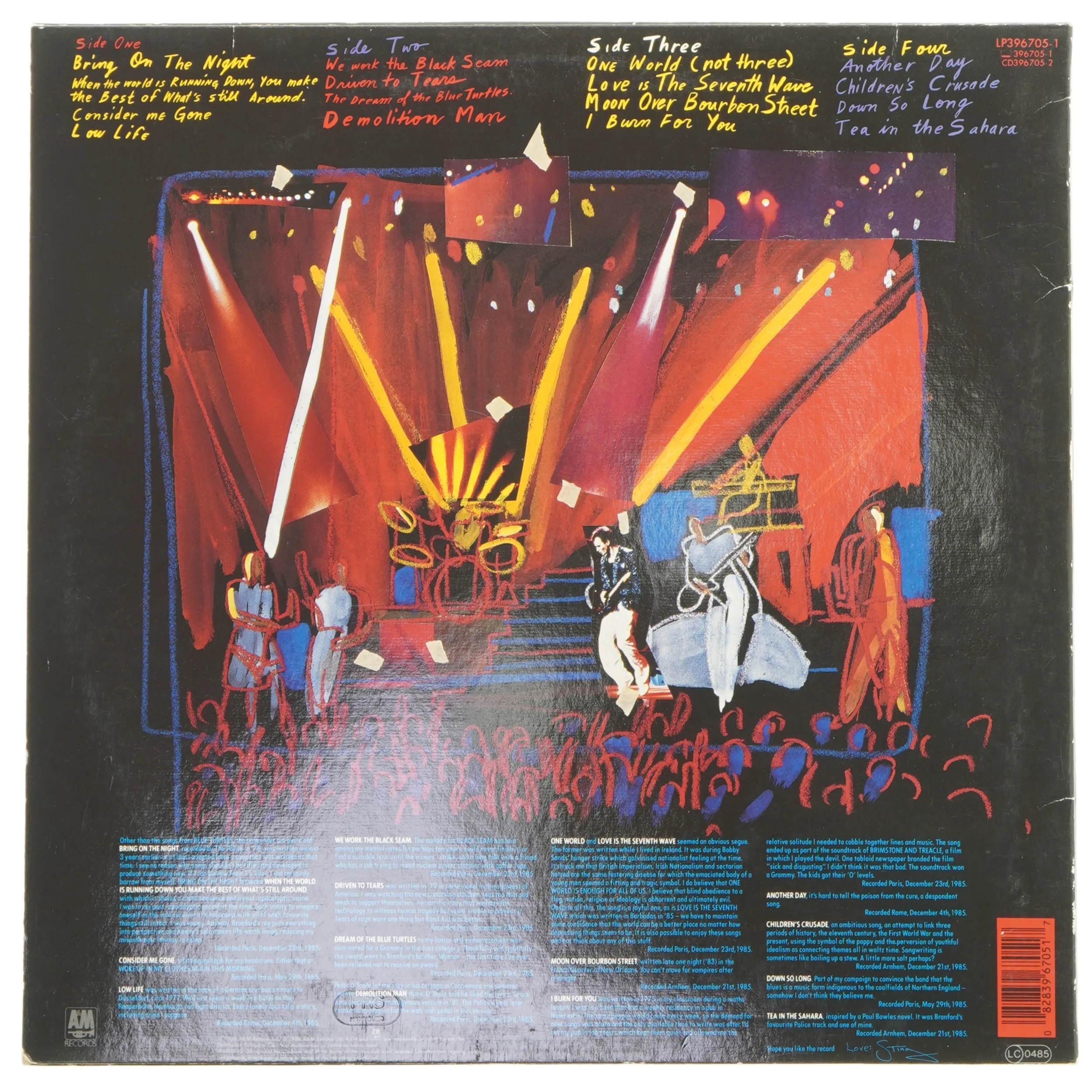 Sting Bring on the Night LP album fra Sting