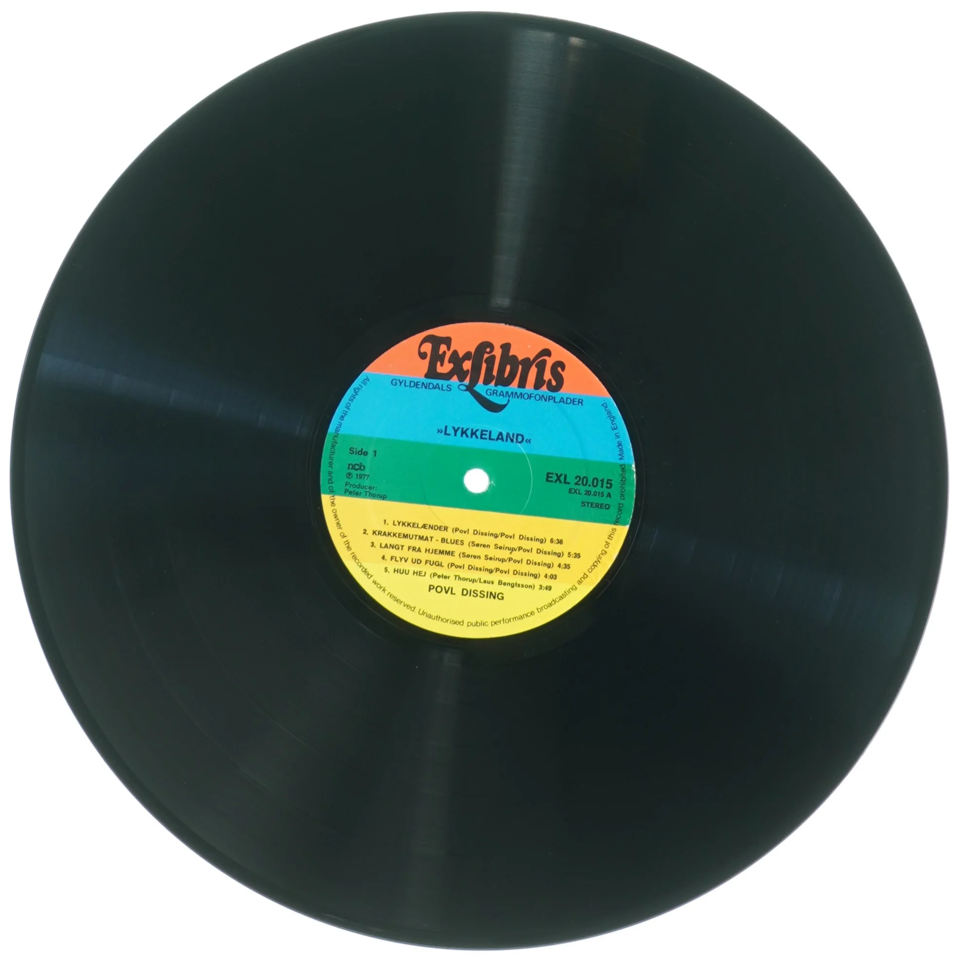 Povl Dissing 'Lykkeland' Vinylplade fra Exlibris (str. 31 x 31 cm)