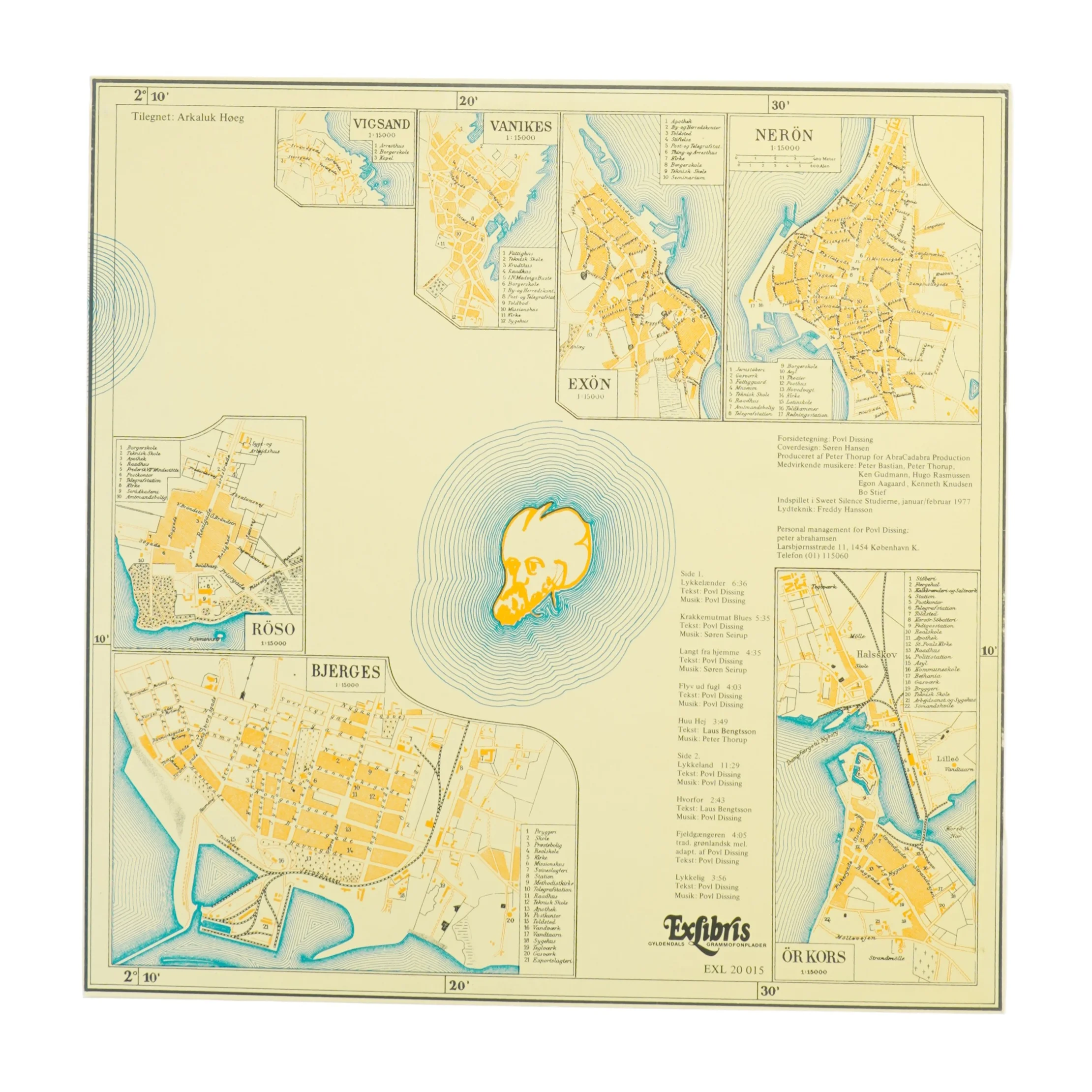 Povl Dissing 'Lykkeland' Vinylplade fra Exlibris (str. 31 x 31 cm)