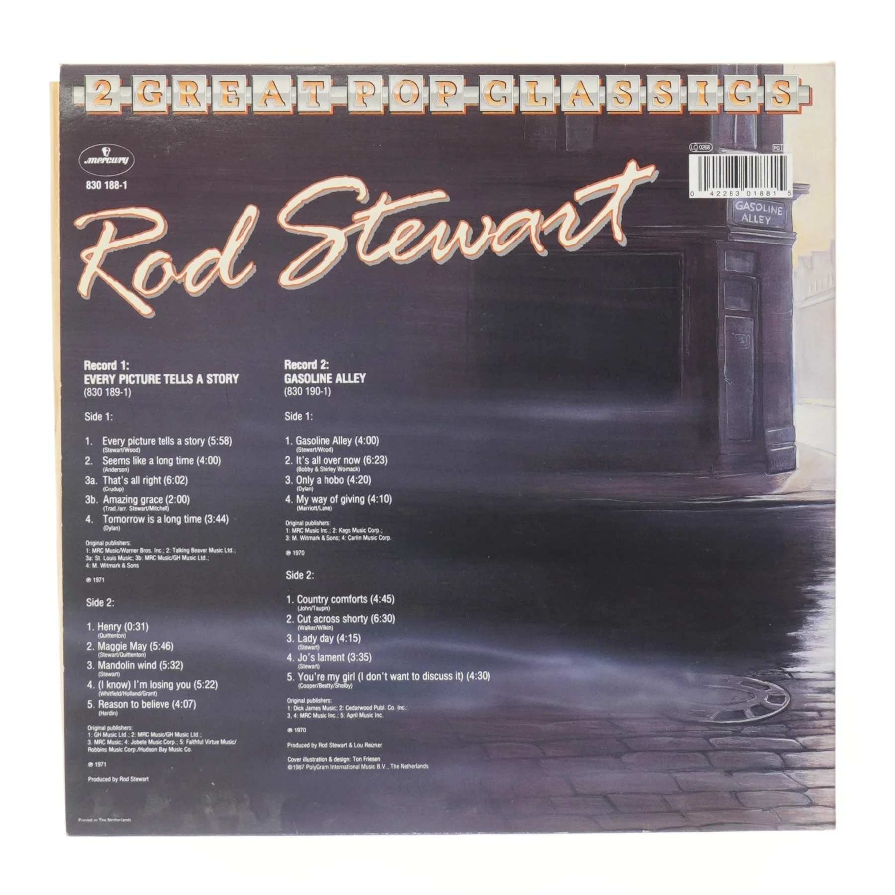 Rod Stewart vinylalbum: Gasoline Alley og Every Picture Tells a Story
