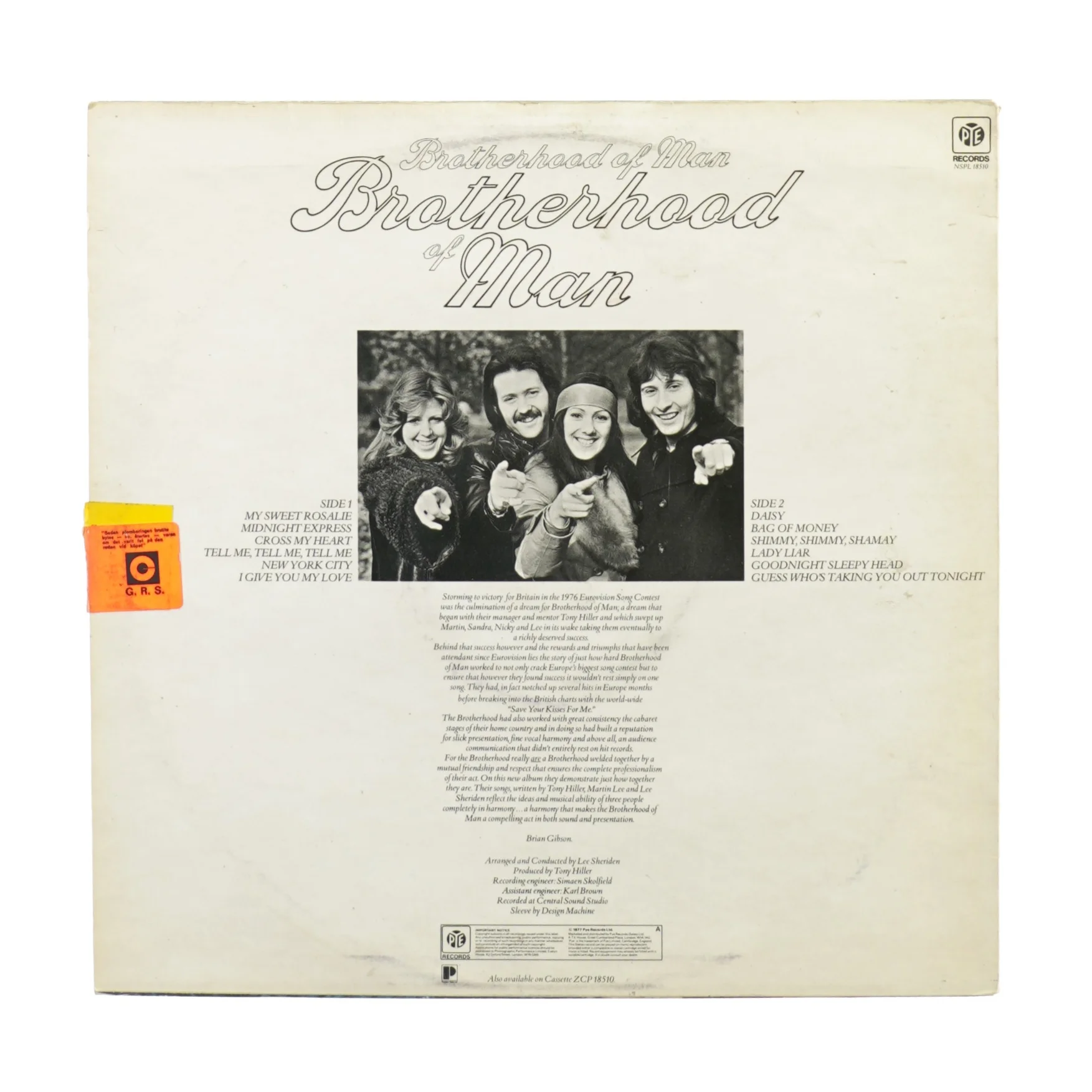 Brotherhood of man fra Pe Records (str. 30 cm)