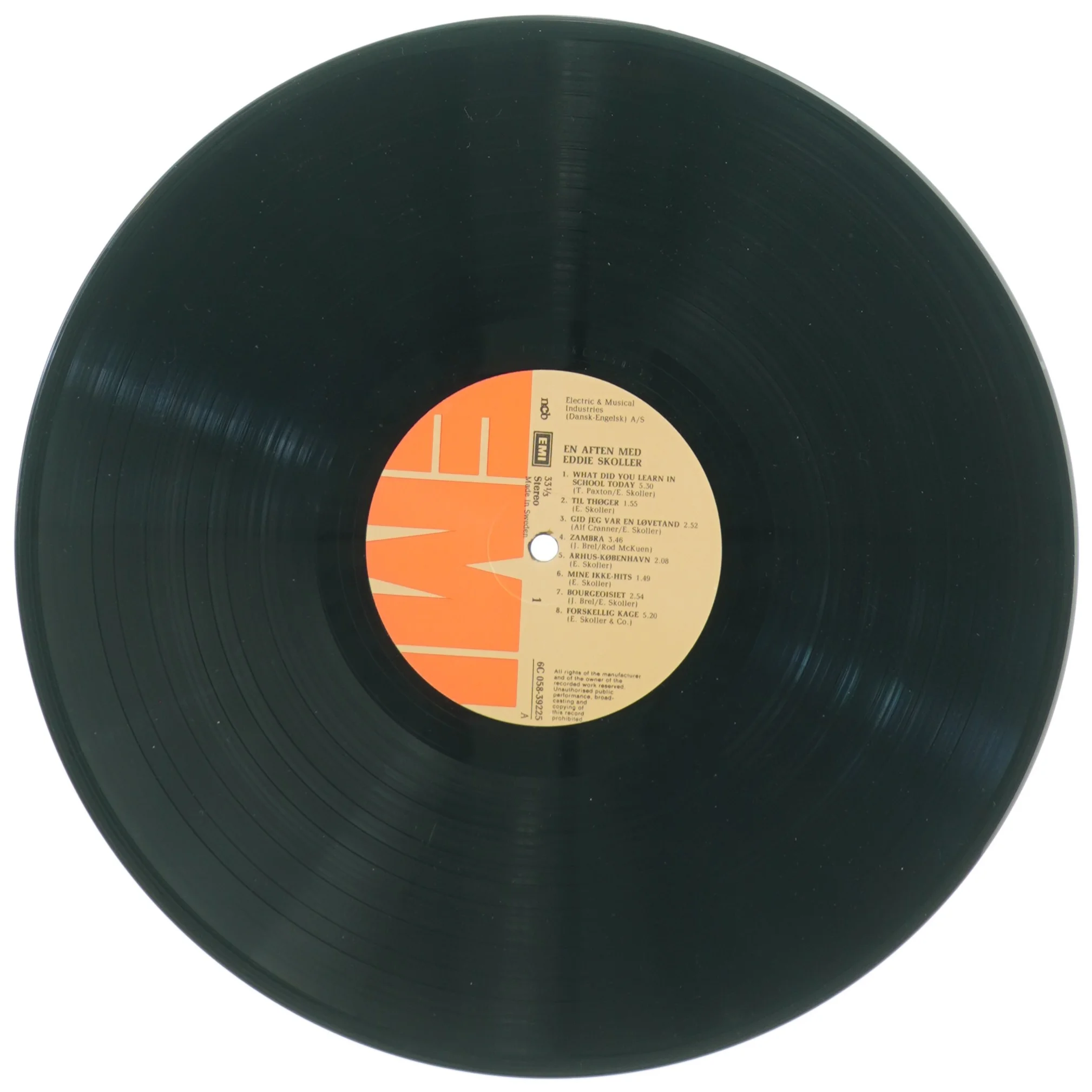 Eddie Skoller En aften med LP (str. 31 x 31 cm)