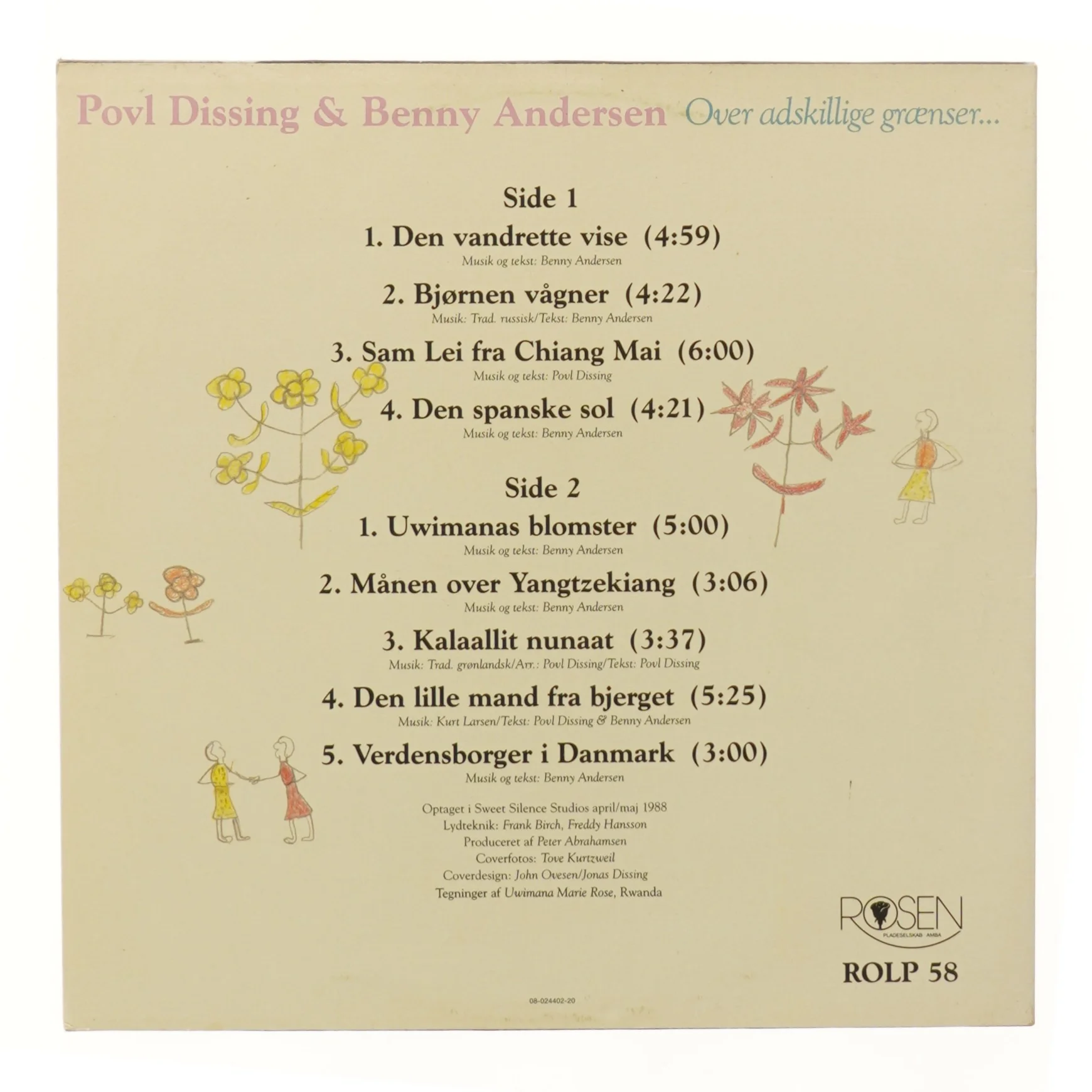 LP album - Povl Dissing & Benny Andersen fra Rosen