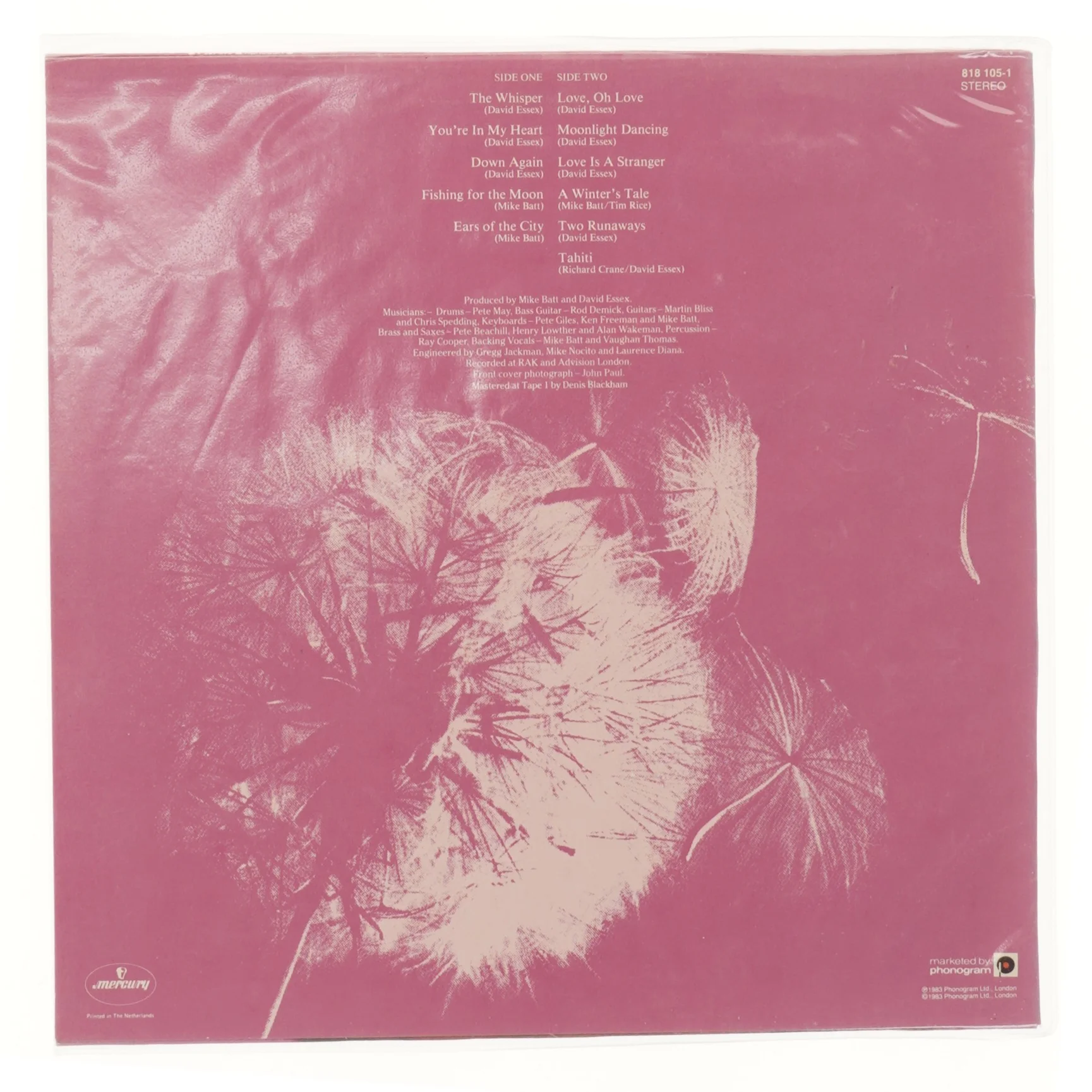 LP af David Essex - The Whisper fra Mercury