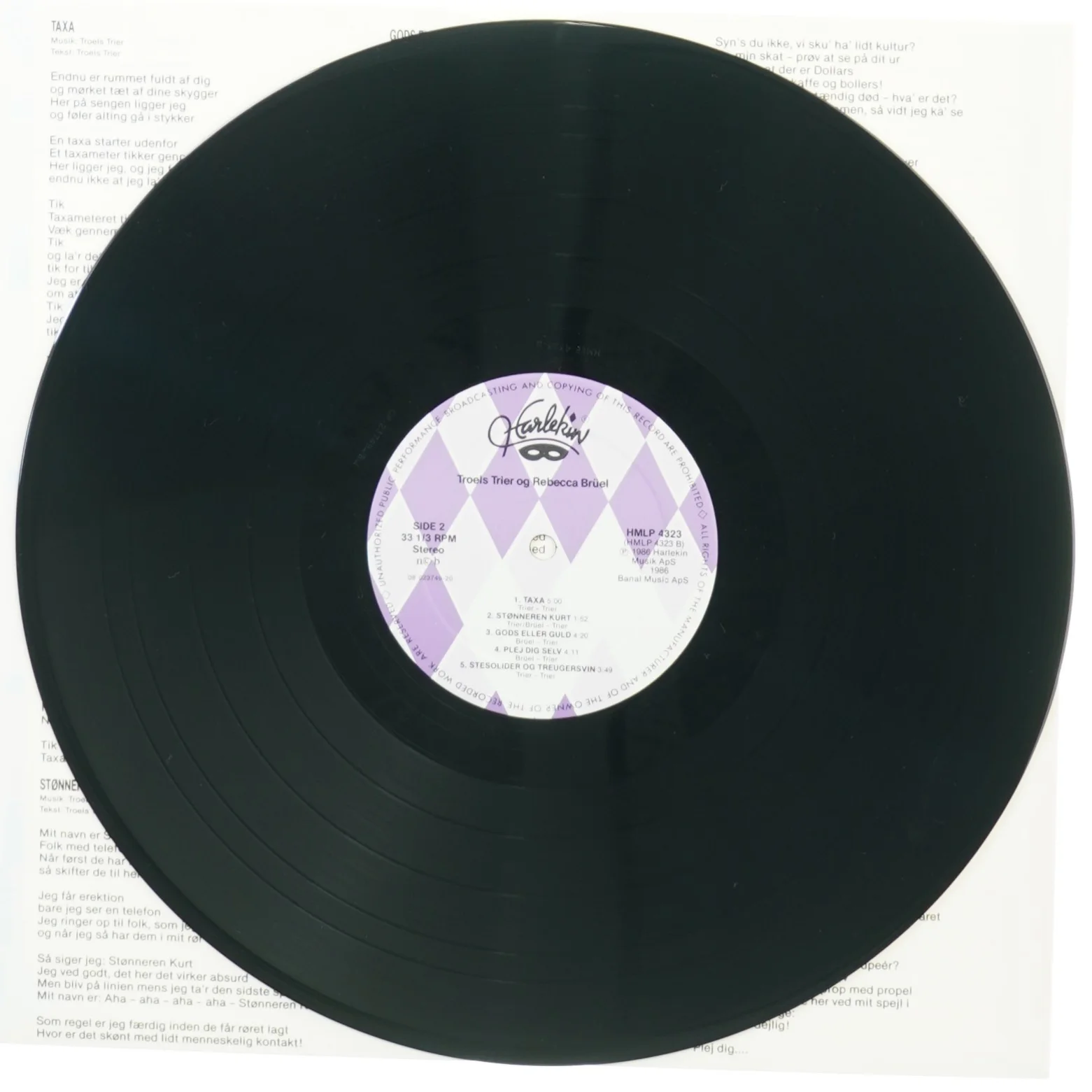 Troels Trier og Rebecca Bruel: bøf med løg (LP) fra Harlekin (str. 30 cm)