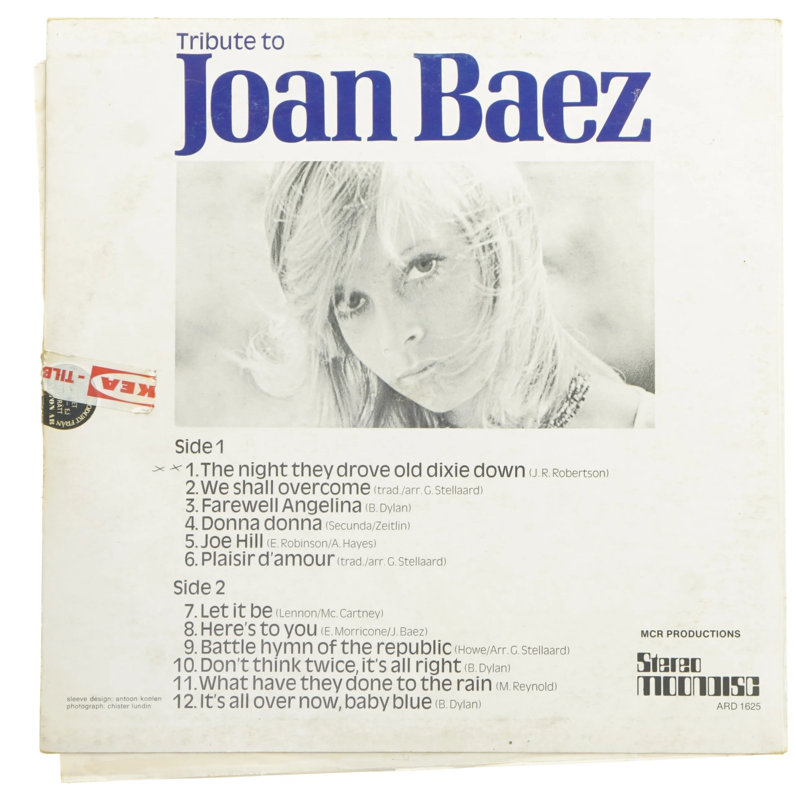 Tribute to Joan Baez LP fra MCR Productions
