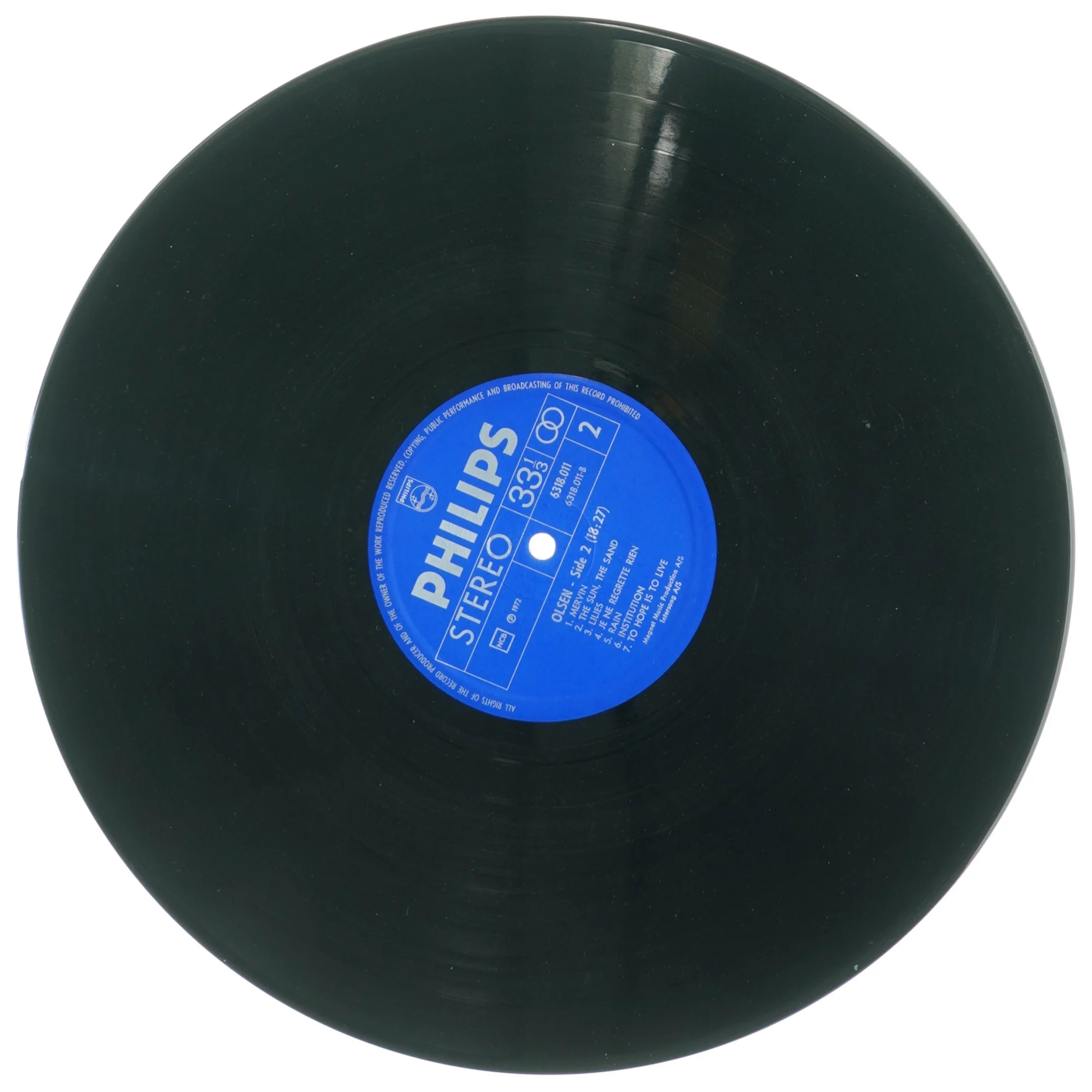 Olsen vinylplade fra Philips (str. 31 x 31 cm)