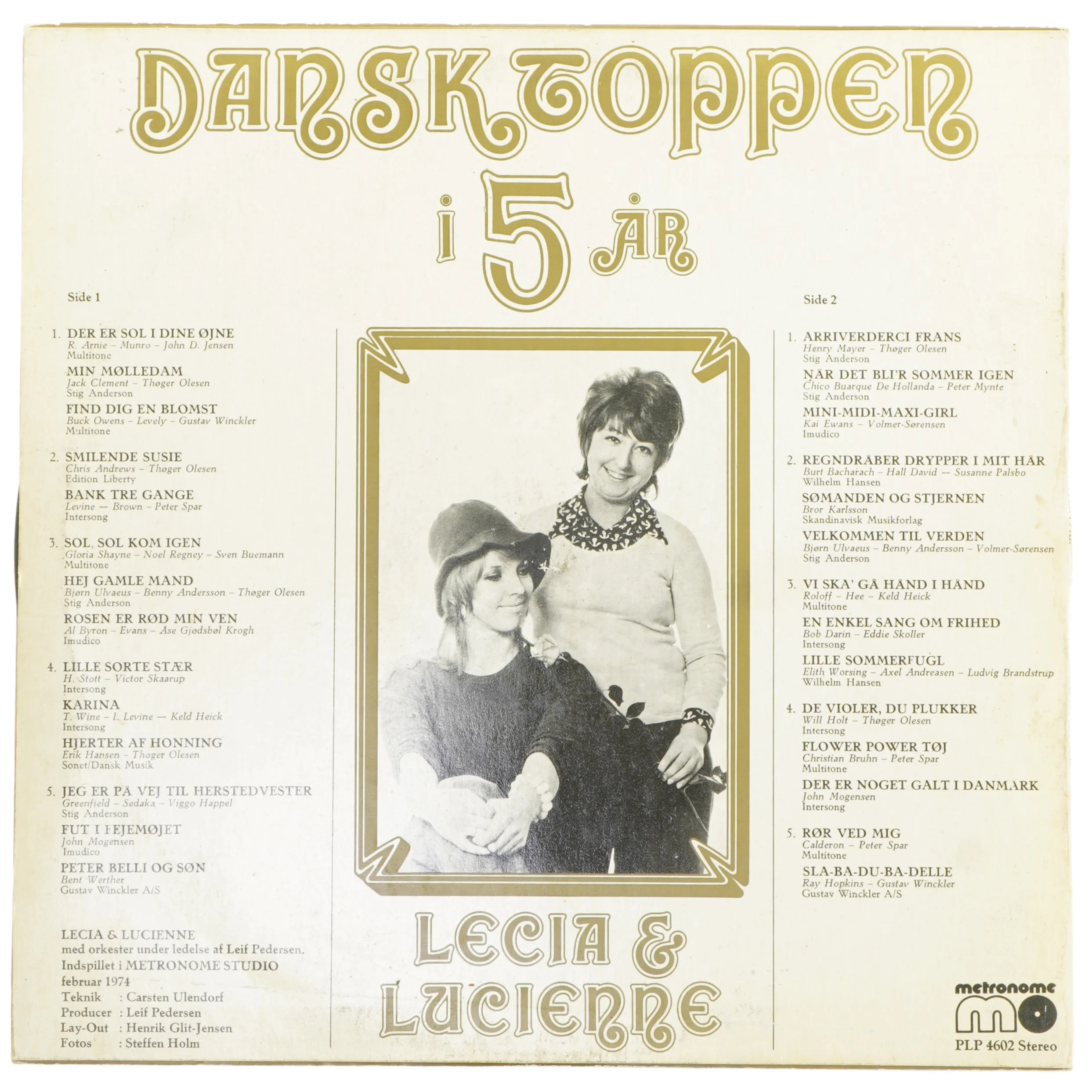 LP album: Dansktoppen i 5 år - Lecia & Lucienne