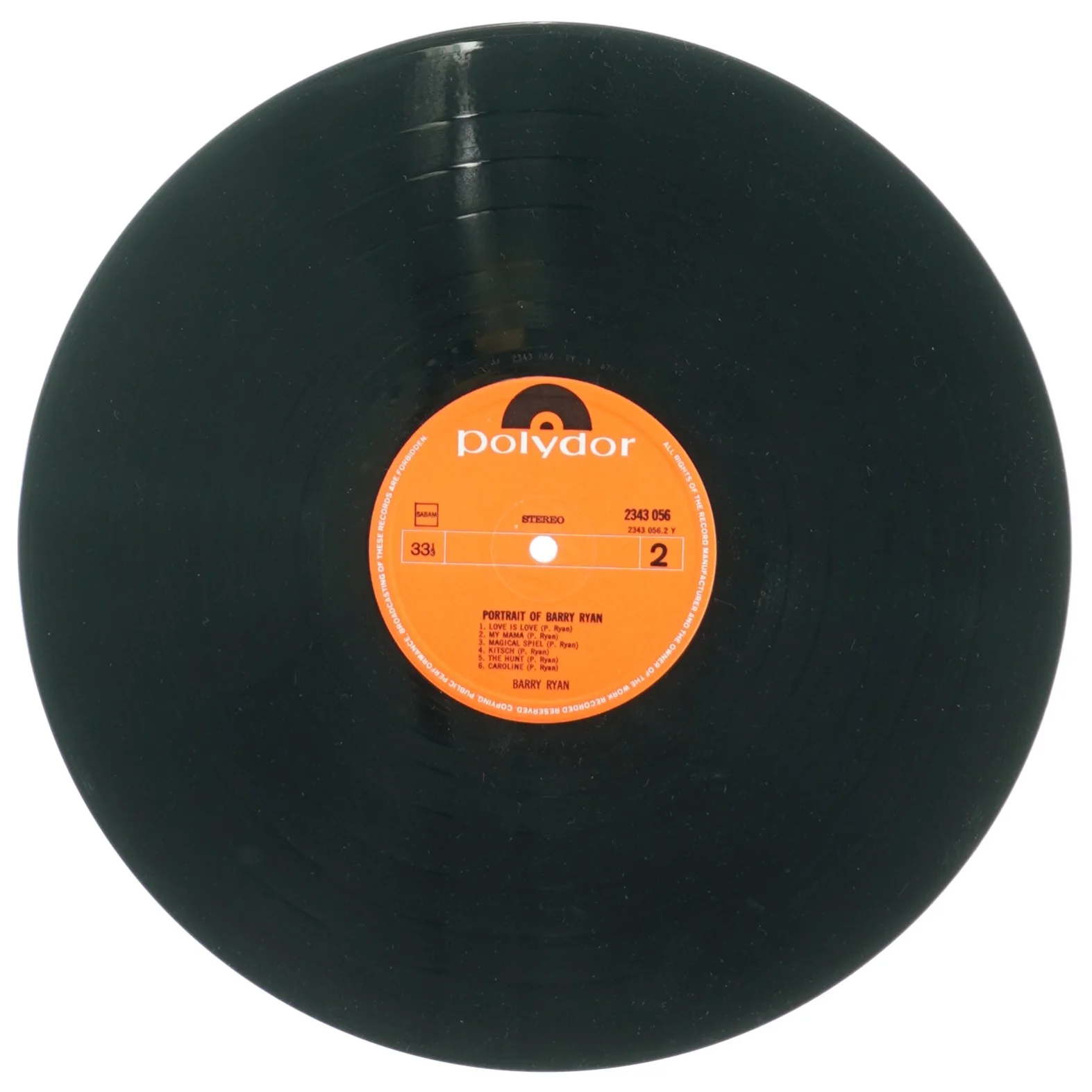 Portrait of Barry Ryan fra Polydor (str. 30 cm)