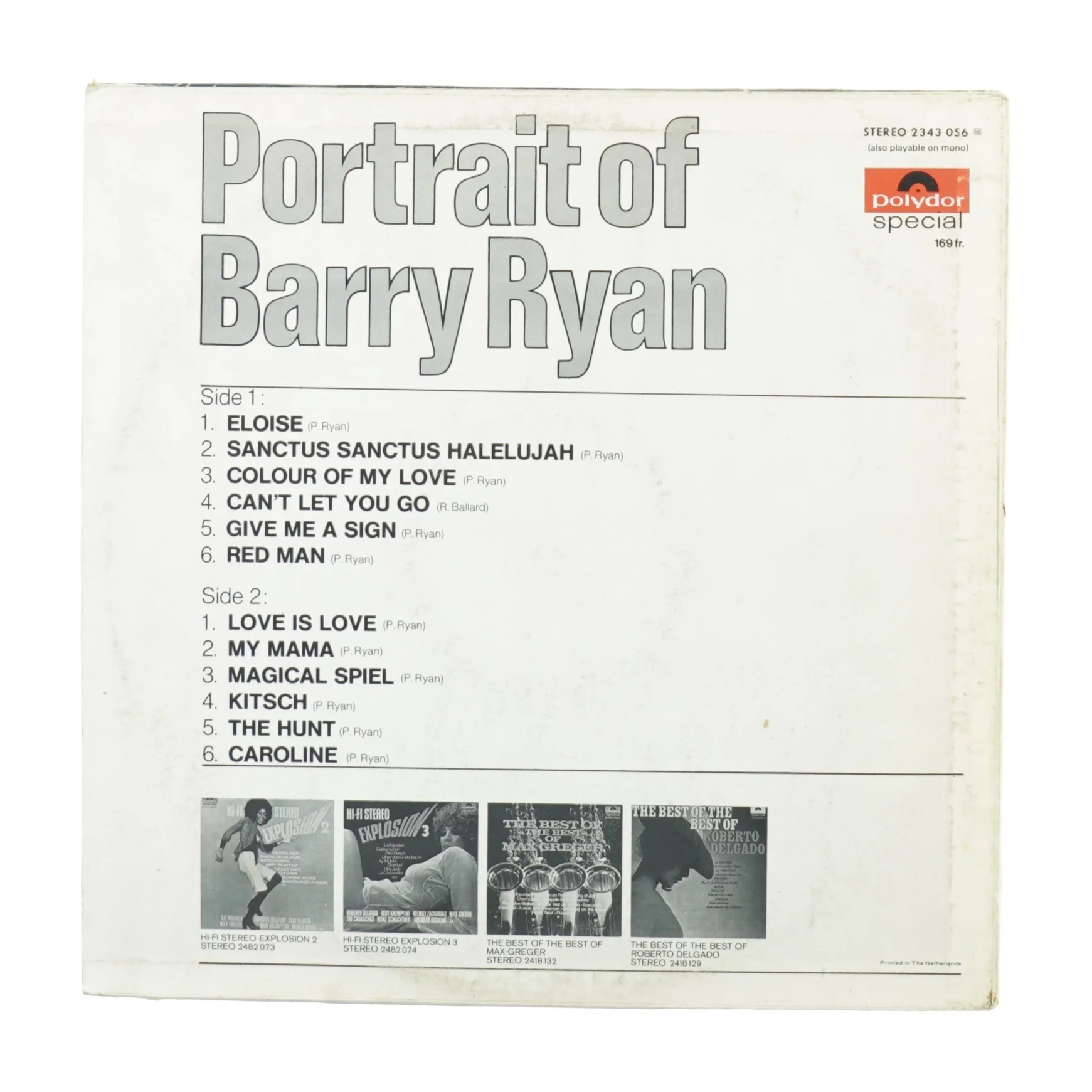 Portrait of Barry Ryan fra Polydor (str. 30 cm)