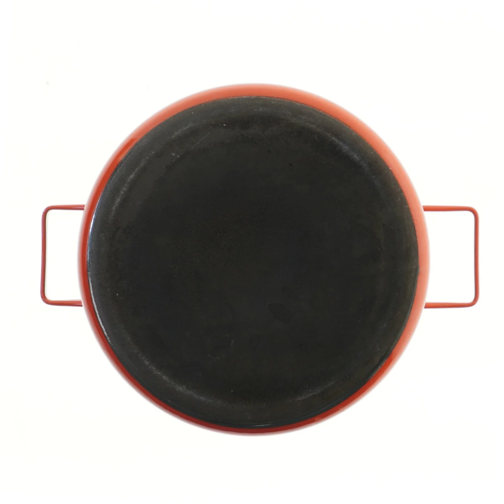 Stor rød gryde med låg (str. Ø 21,5 cm længde 17,5 cm)