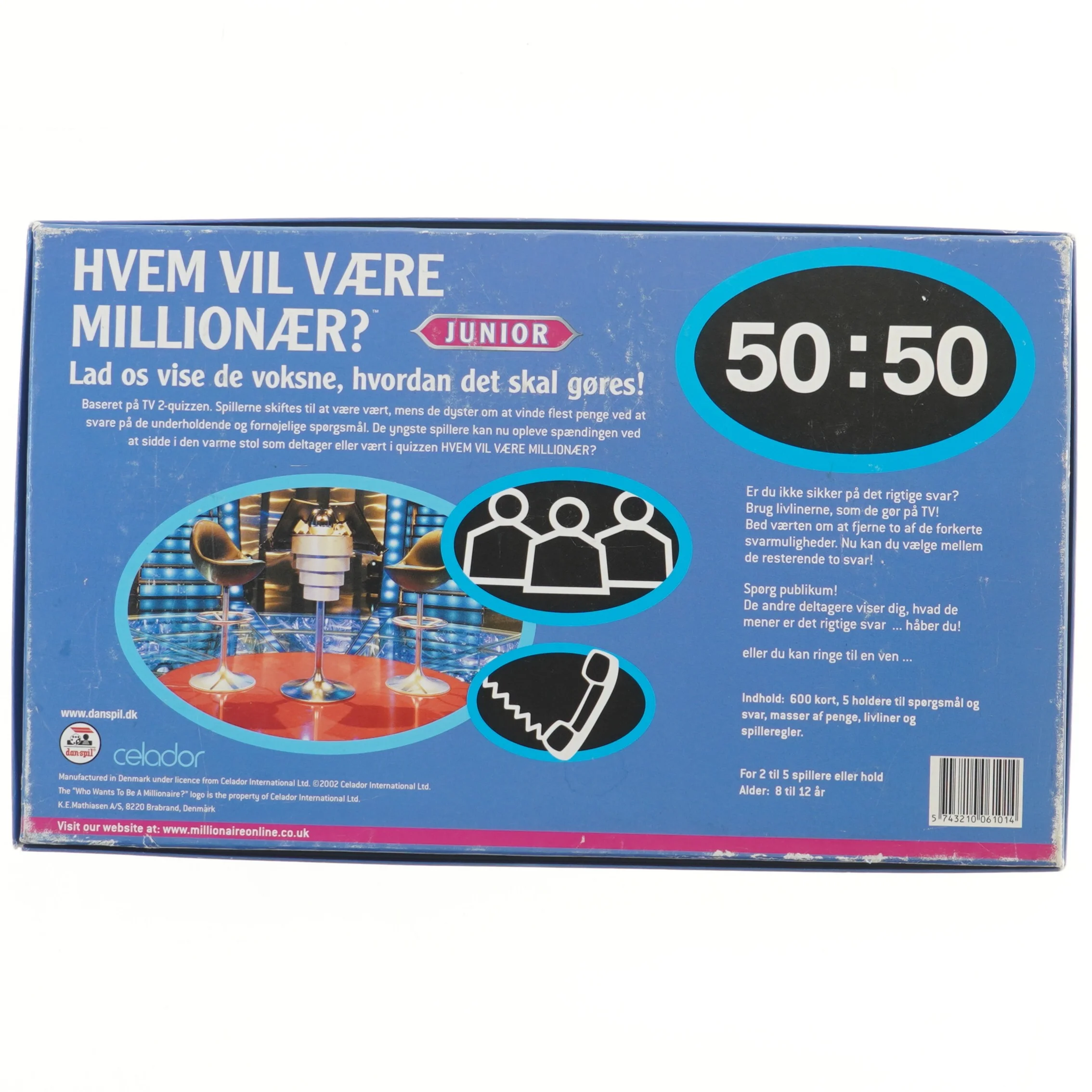 Millionær Junior brætspil fra Danspil (str. 43,5x26 cm)
