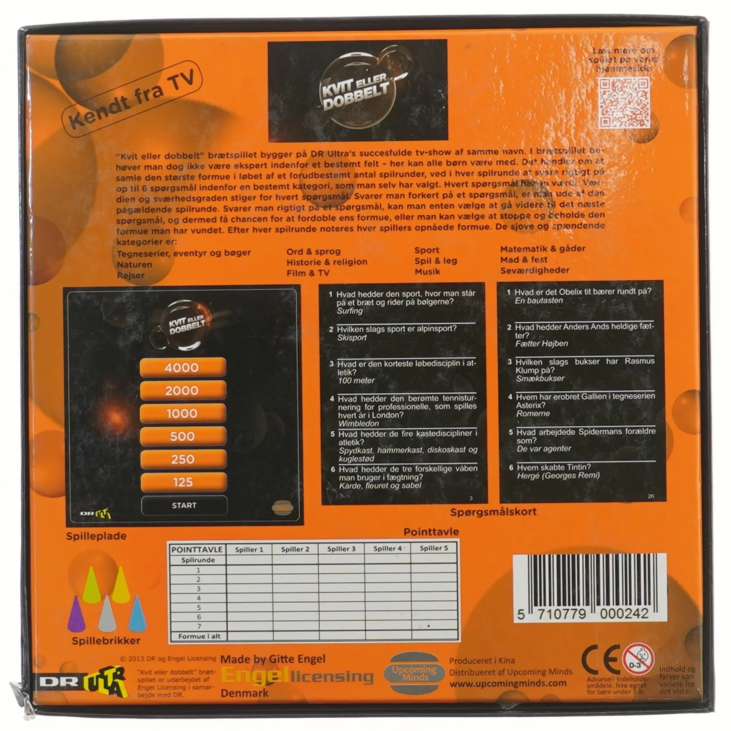 Kvit eller Dobbelt brætspil fra DR (str. 27x27 cm)