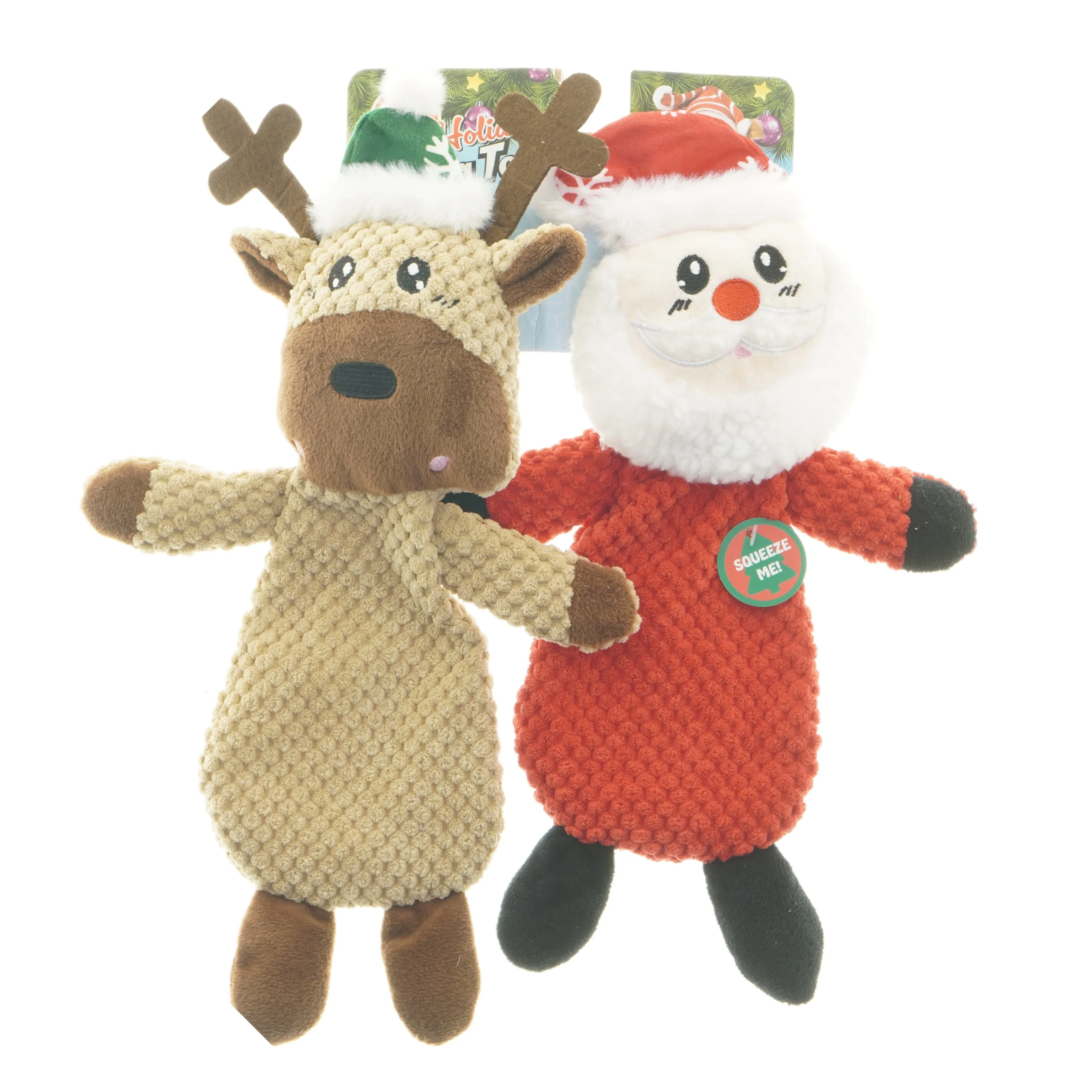 Plysdyr - rensdyr og julemand fra Fofos (str. 34 cm)