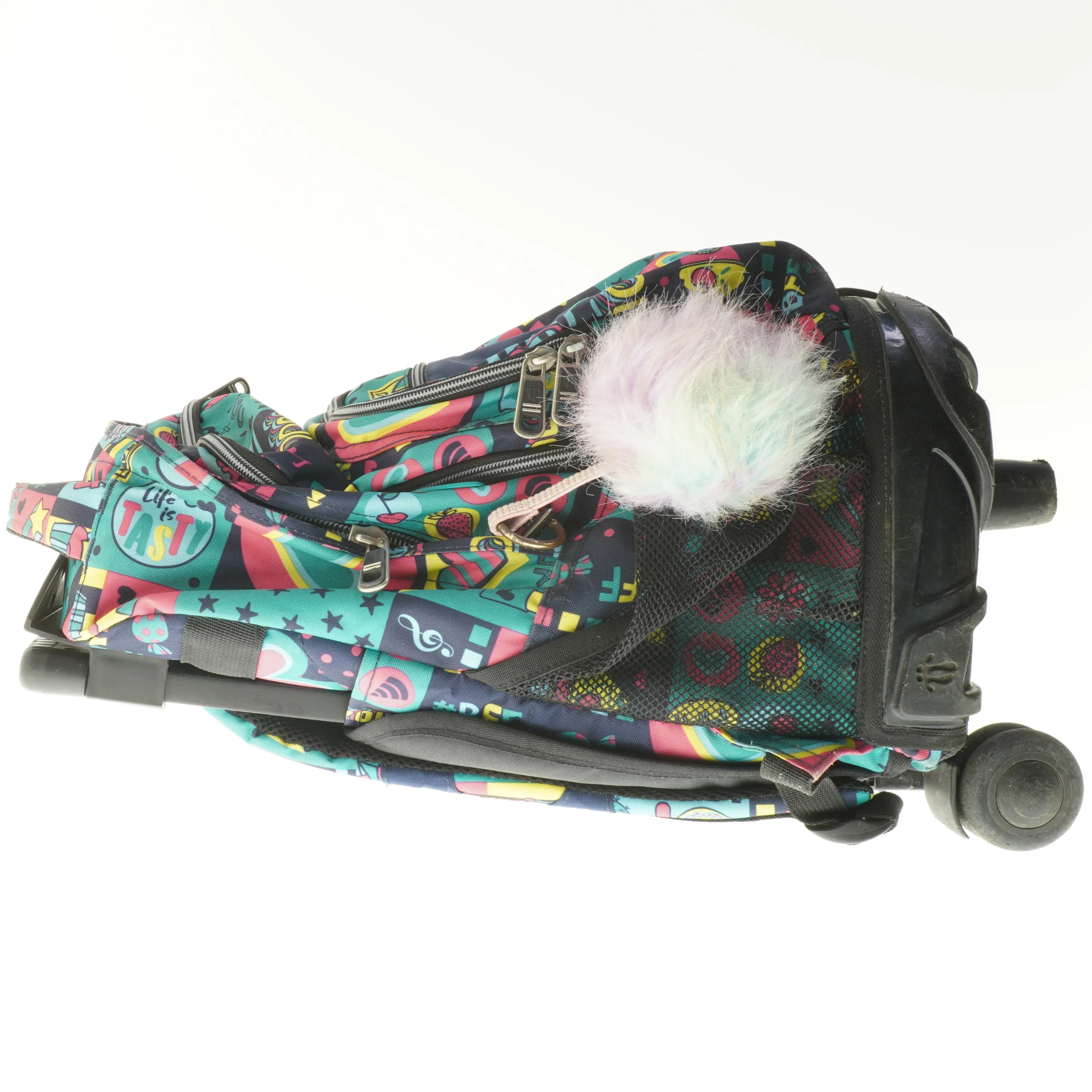 Farverig rygsæk med hjul fra Totto (str. 51x31 cm)