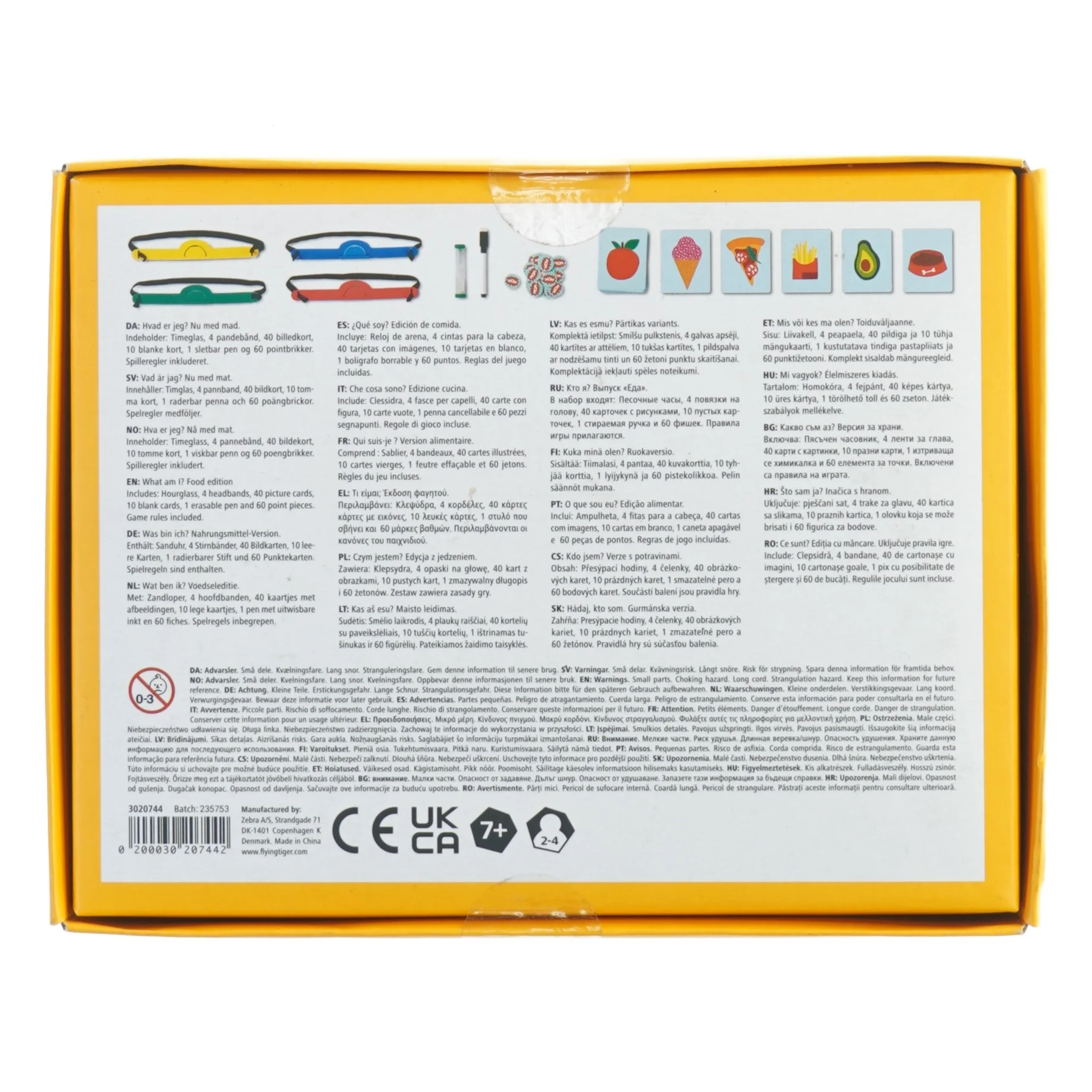 Gættelegsspil 'Hvad er jeg? What am I? - Food edition' fra Tiger (str. 21x16,5 cm)