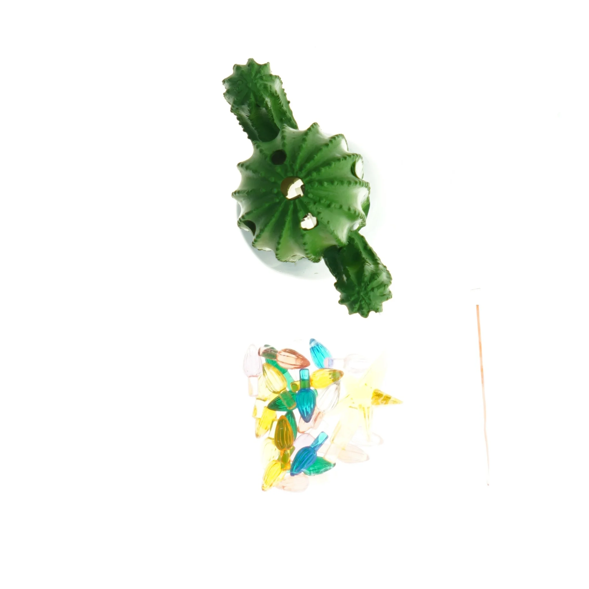 Kaktus bordlampe med farvede lys (str. 14 x 13 cm)