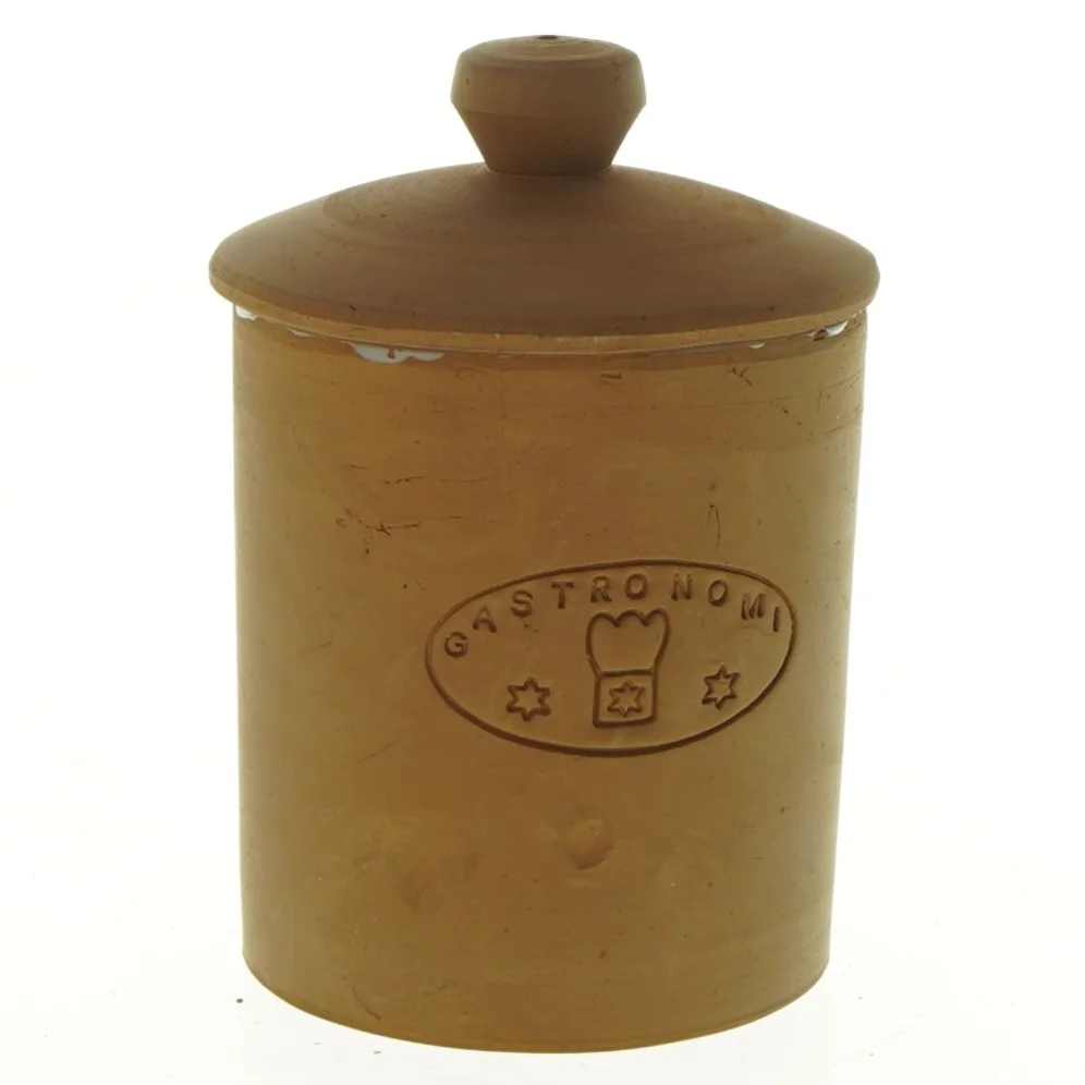 Keramik beholder med låg (str. 12 x 8 cm)