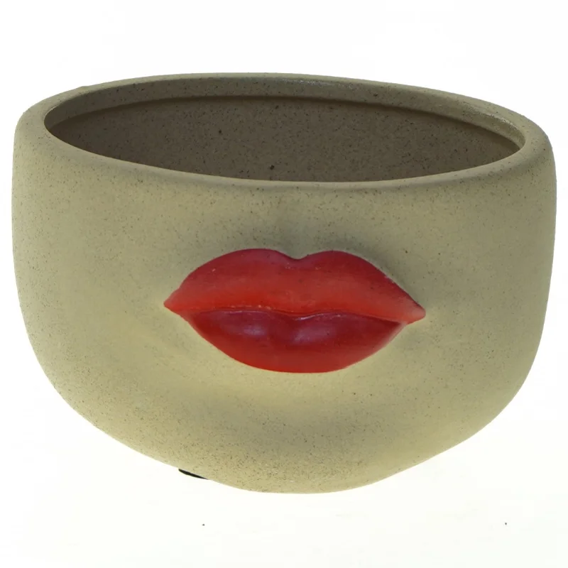 Keramikpotte med læber fra Tiger (str. 12 x 7 cm)