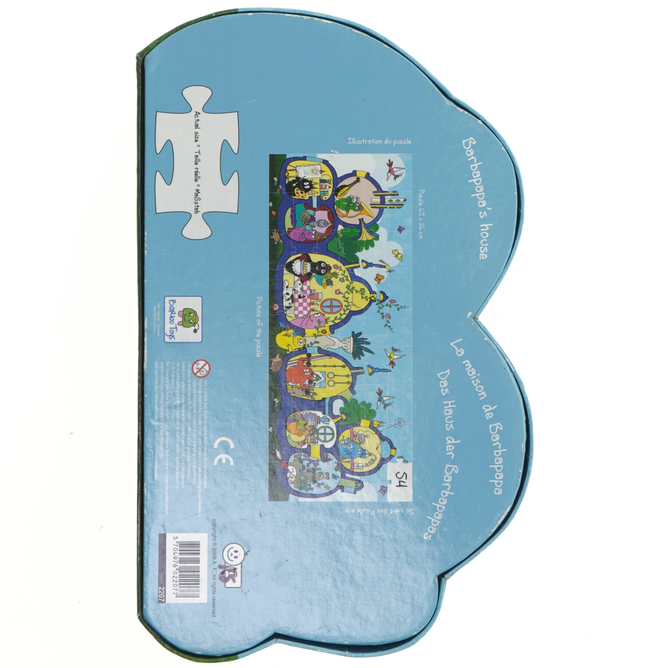 Børnepuslespil i metalæske, barbapapa fra Barbapapa (str. 54 brikker)