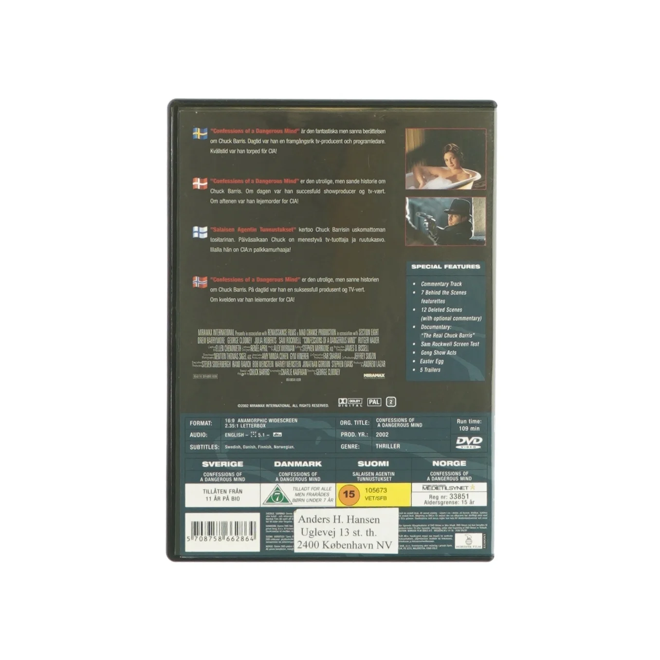 Confessions of a dangerous mind (DVD)