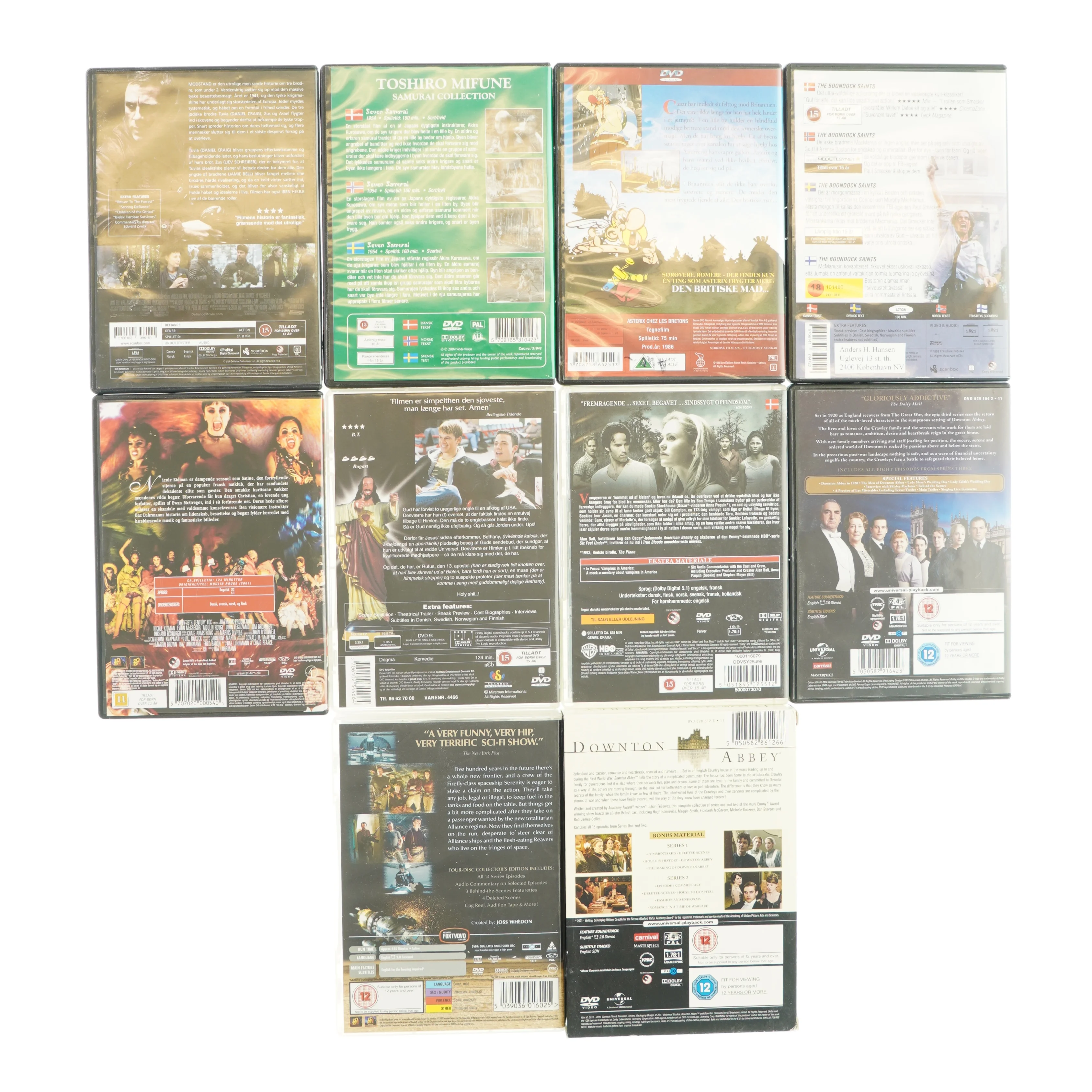 10 forskellige film/serier (DVD)