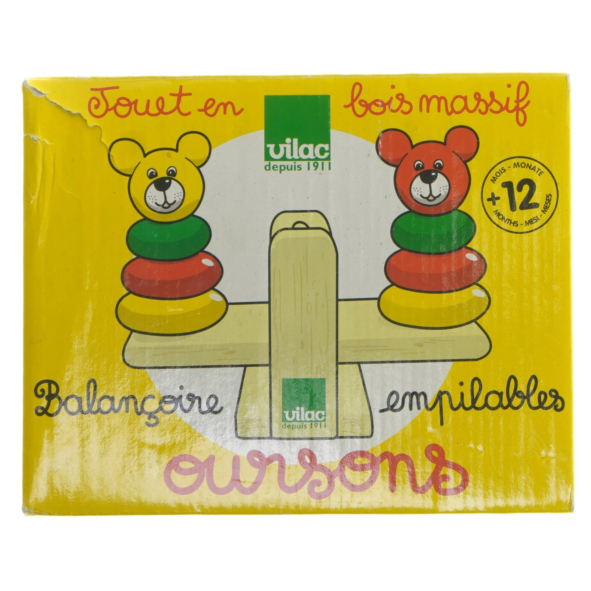 Trælegetøj - Vippe med bjørne (str. 20 cm)